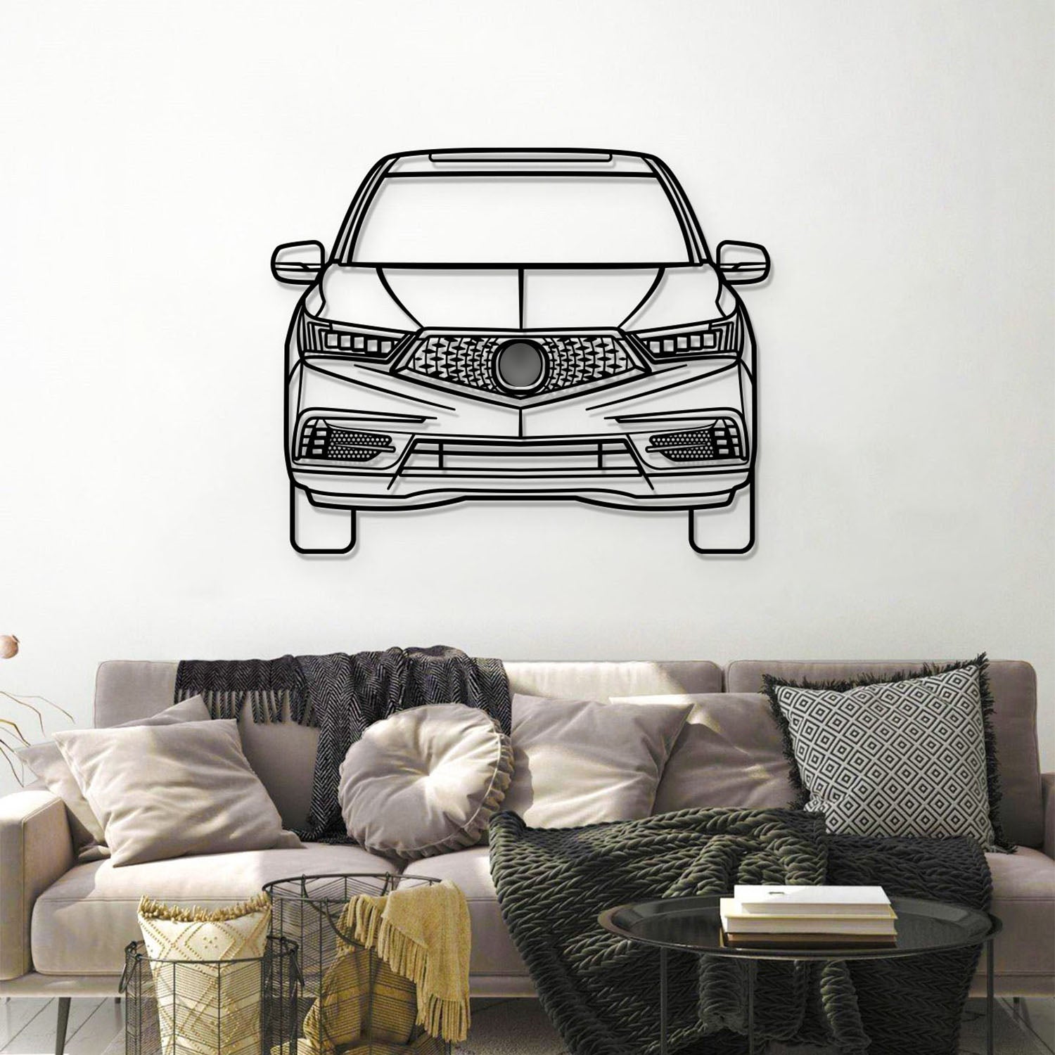 2017 MDX Front View Metal Car Wall Art - MT1320