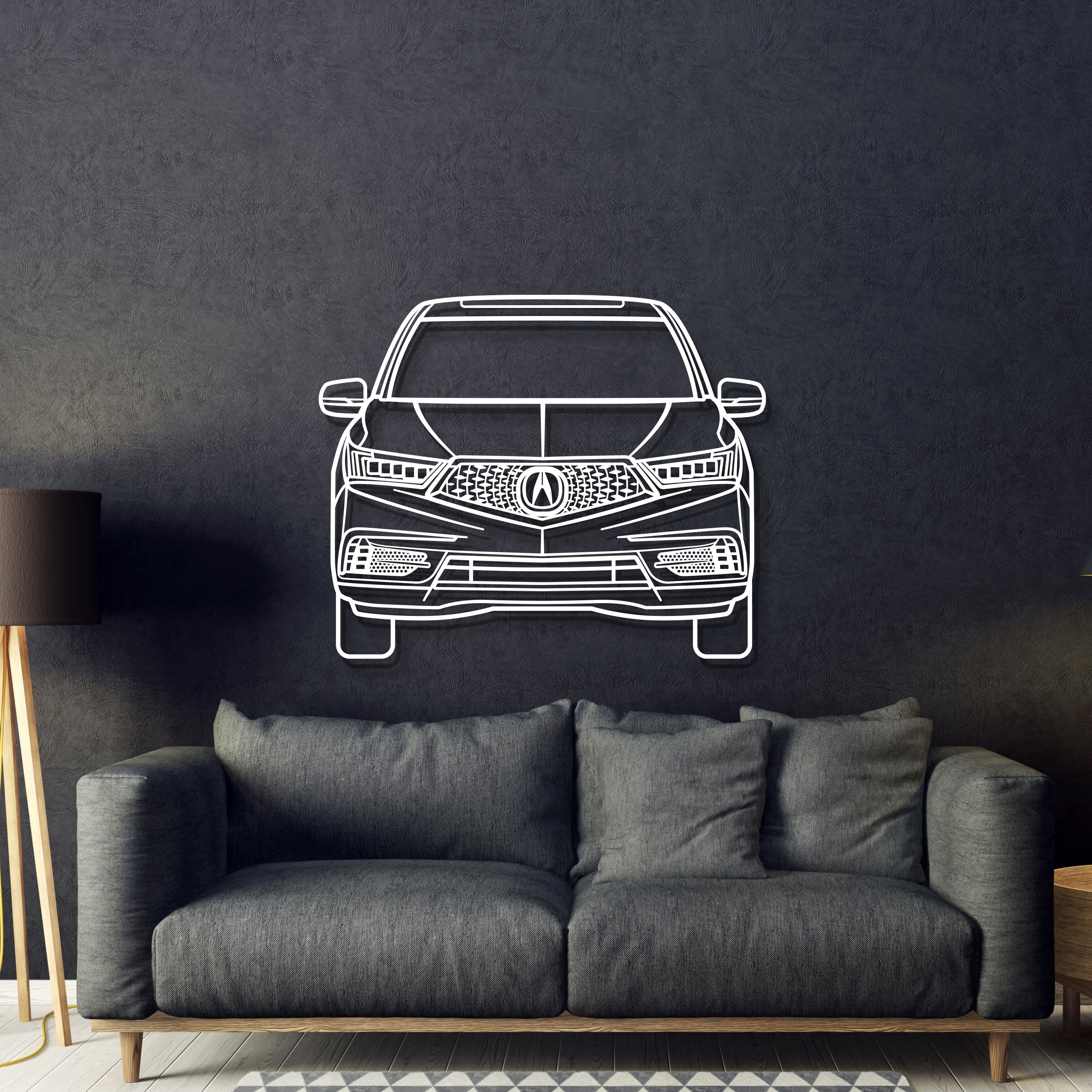 2017 MDX Front View Metal Car Wall Art - MT1320