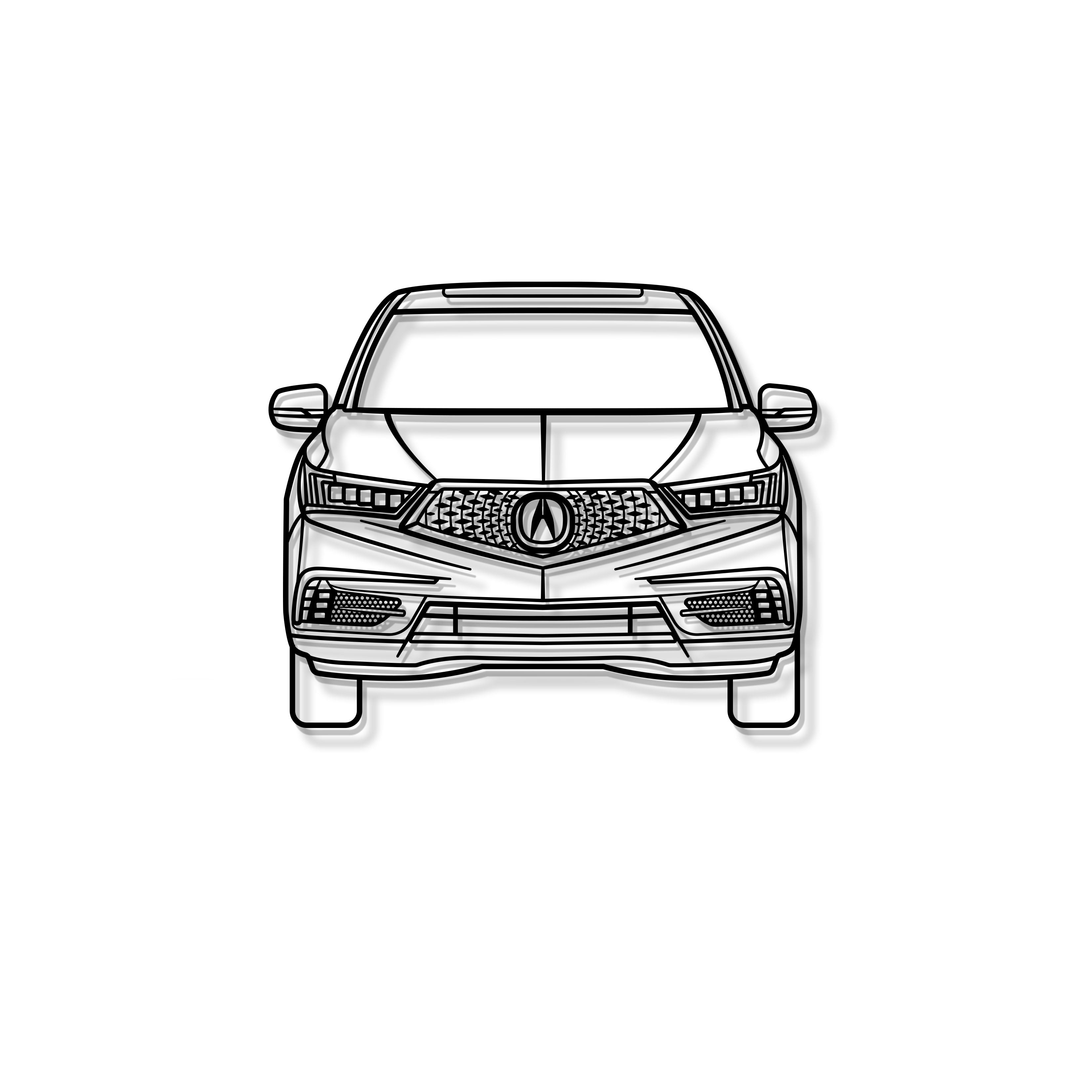 2017 MDX Front View Metal Car Wall Art - MT1320