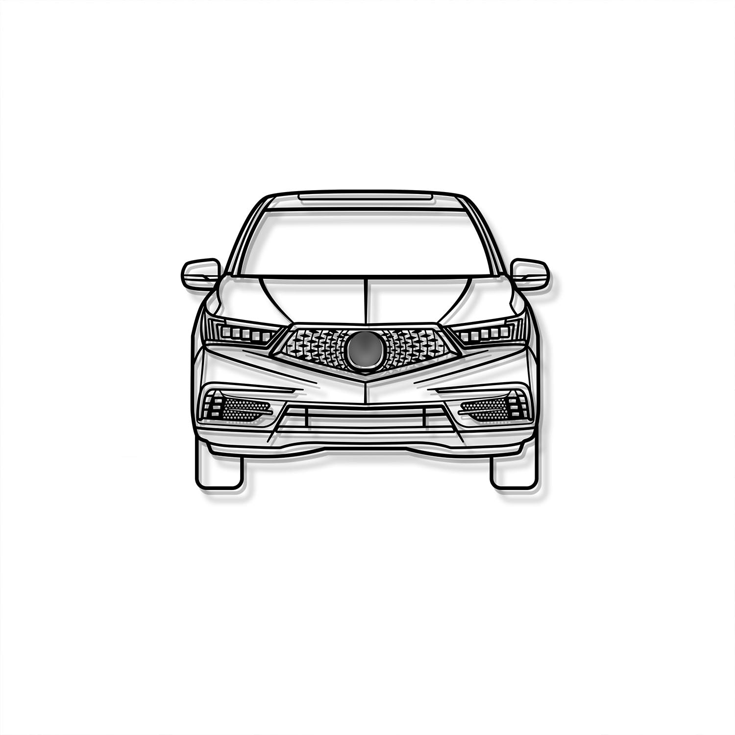 2017 MDX Front View Metal Car Wall Art - MT1320