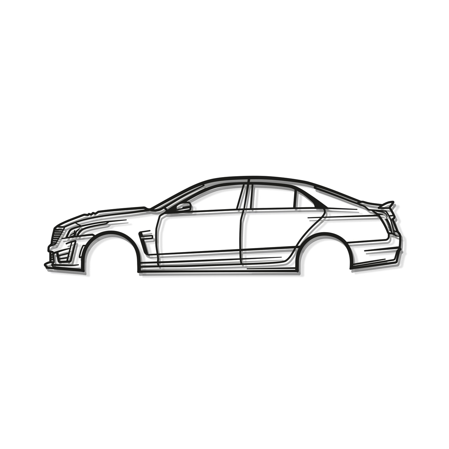 Industrial Style 2017 Cadillac CTS‑V Metal Wall Decor Minimalist Silhouette