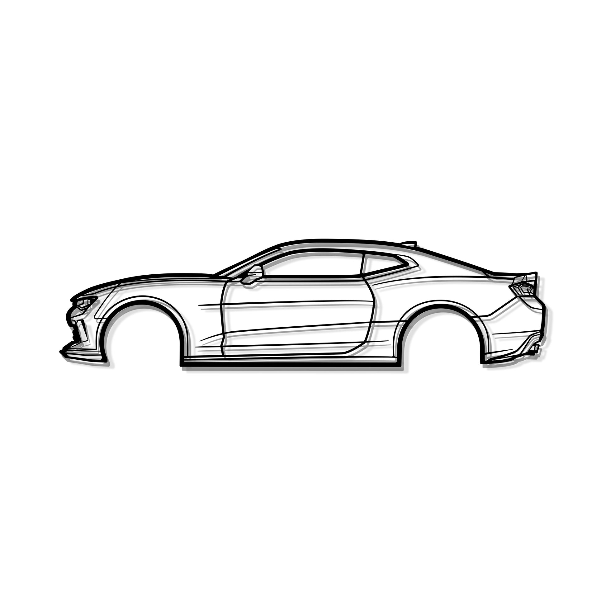 Industrial Style 2017 Chevrolet Camaro SS 1LE Metal Wall Decor Minimalist Silhouette