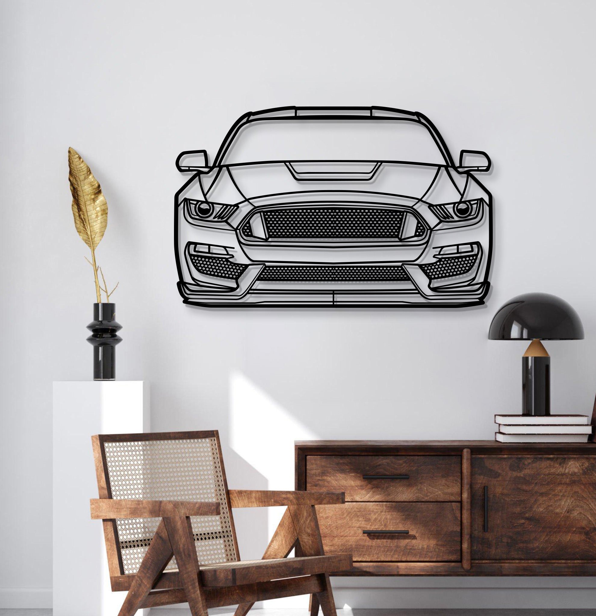 2017 Mustang Shelby GT350 Front View Metal Car Wall Art - MT1348