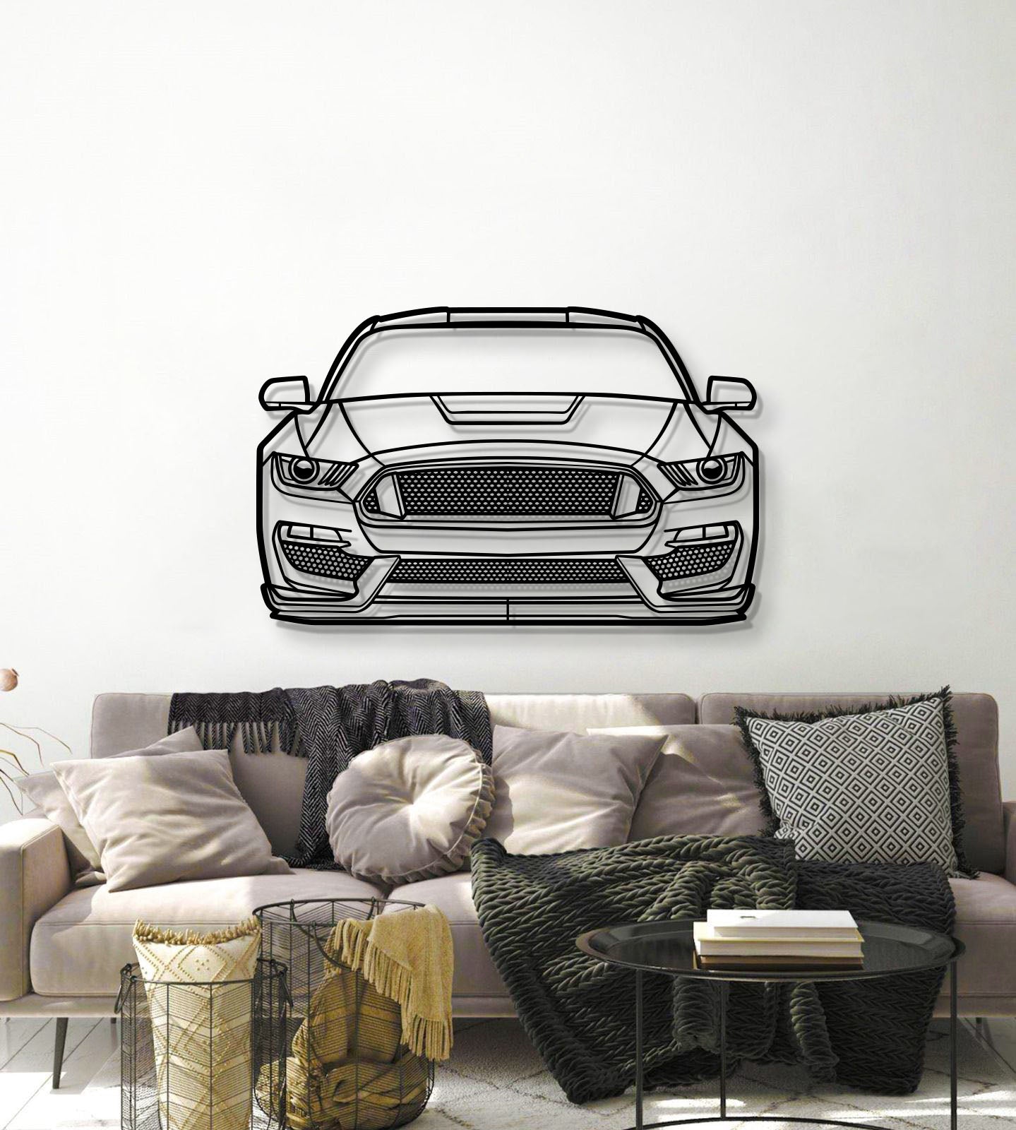 2017 Mustang Shelby GT350 Front View Metal Car Wall Art - MT1348