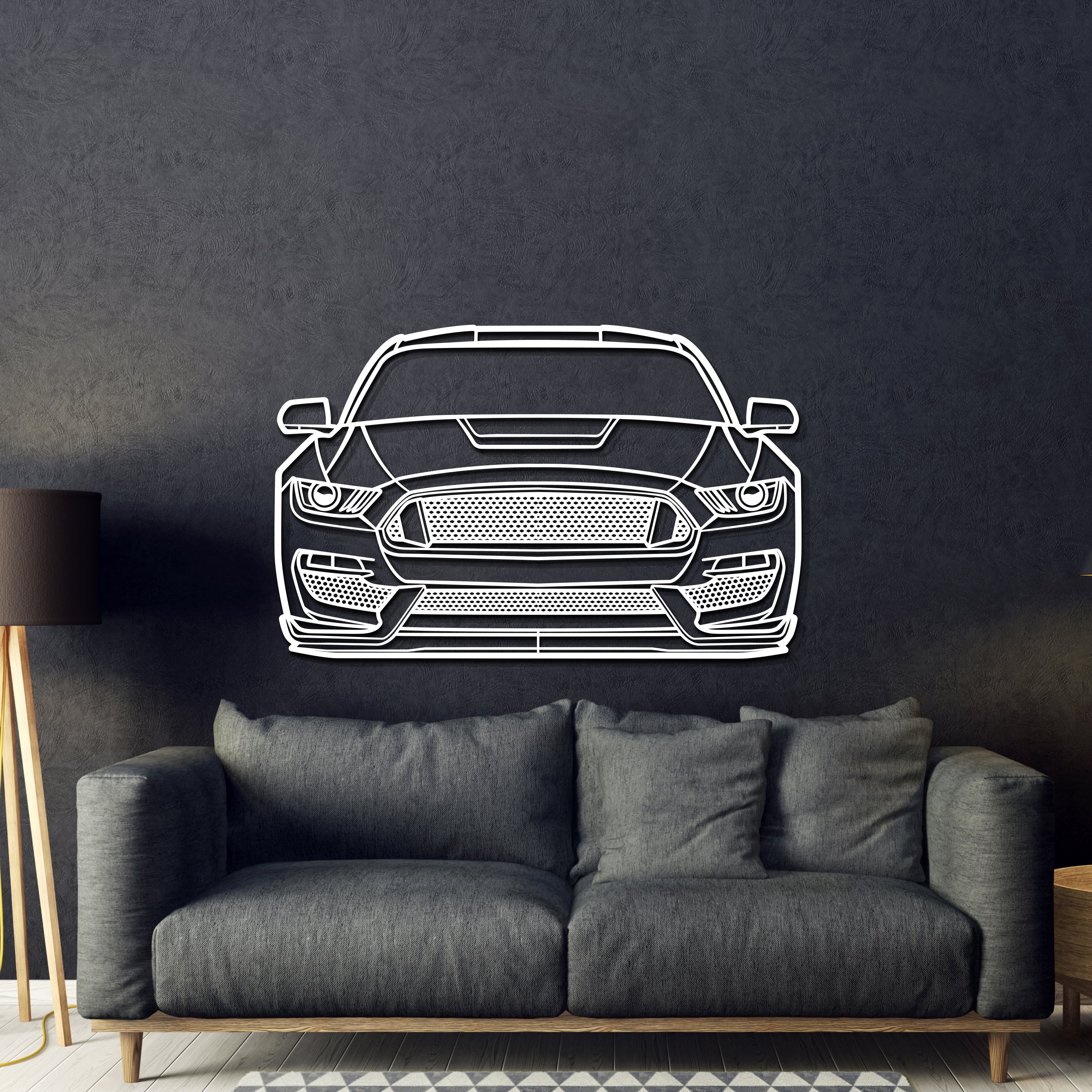 2017 Mustang Shelby GT350 Front View Metal Car Wall Art - MT1348