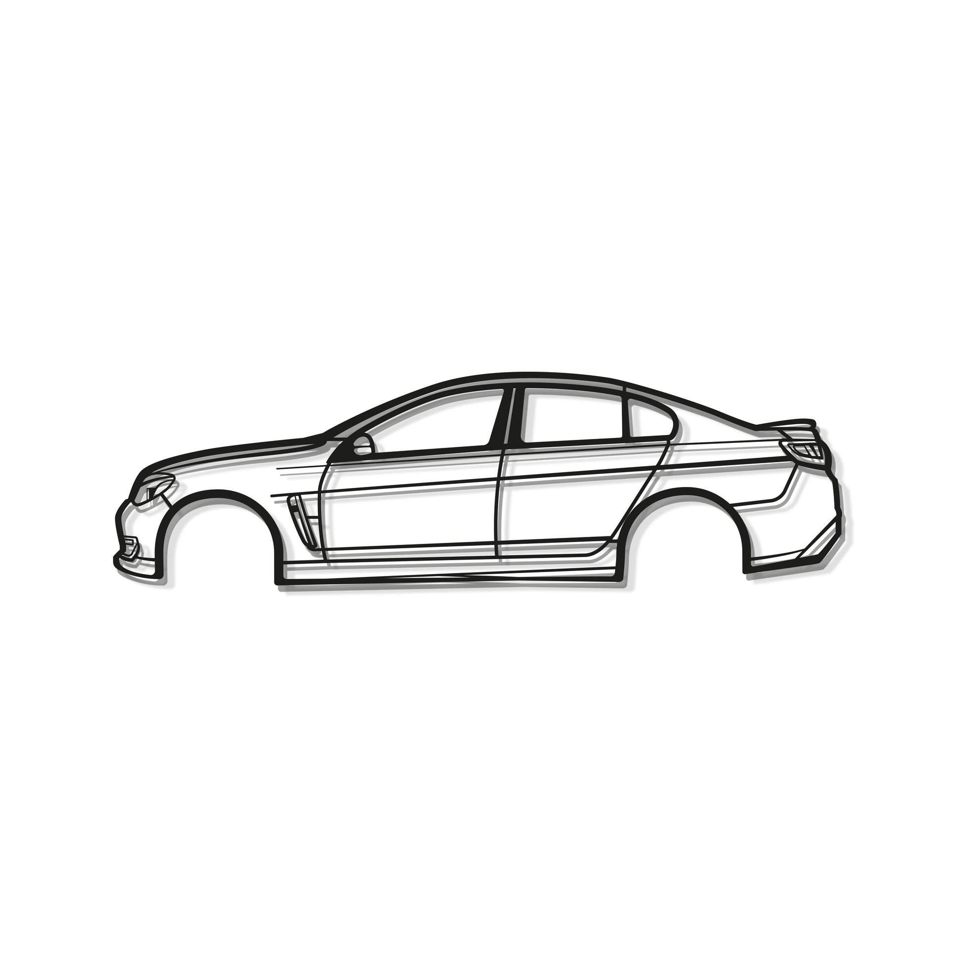 Detailed Metal Wall Silhouette Of 2017 Holden Commodore SSV Track Inspired Sedan