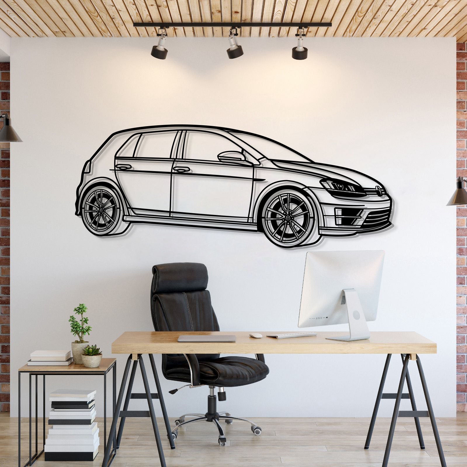 2017 Golf R Perspective Metal Car Wall Art - MT1294