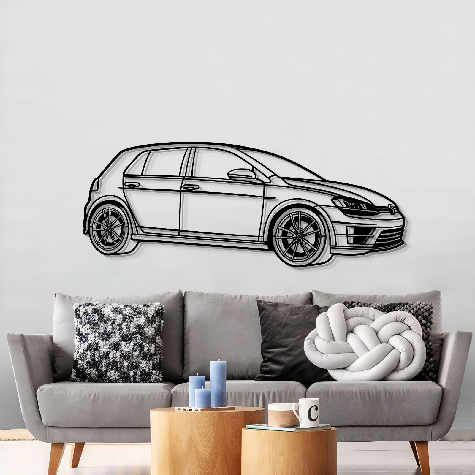 2017 Golf R Perspective Metal Car Wall Art - MT1294