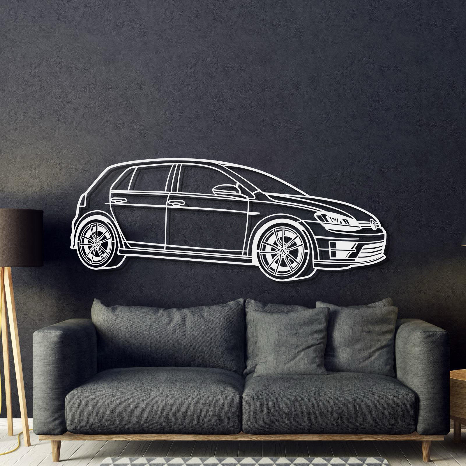 2017 Golf R Perspective Metal Car Wall Art - MT1294