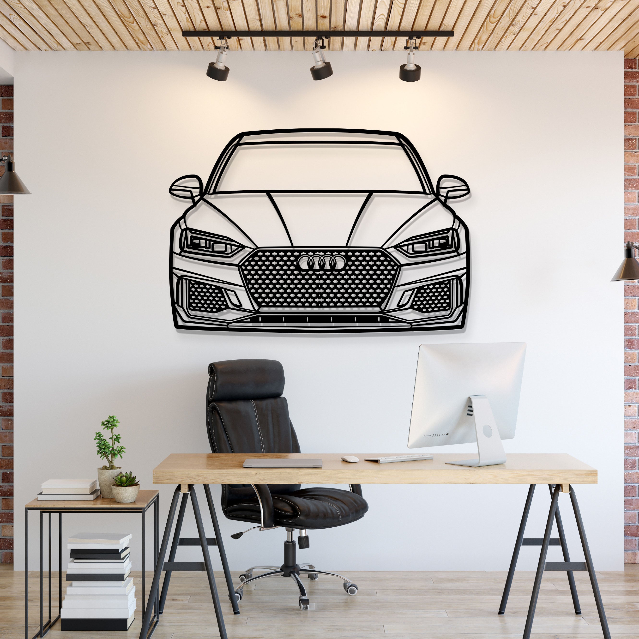 2018 RS5 Front View Metal Car Wall Art - MT1322