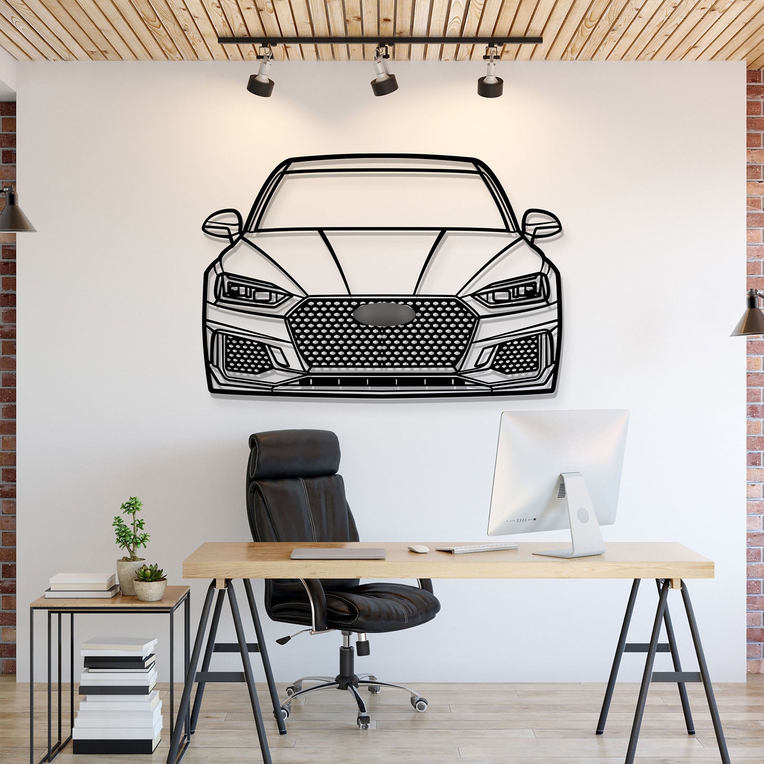 2018 RS5 Front View Metal Car Wall Art - MT1322