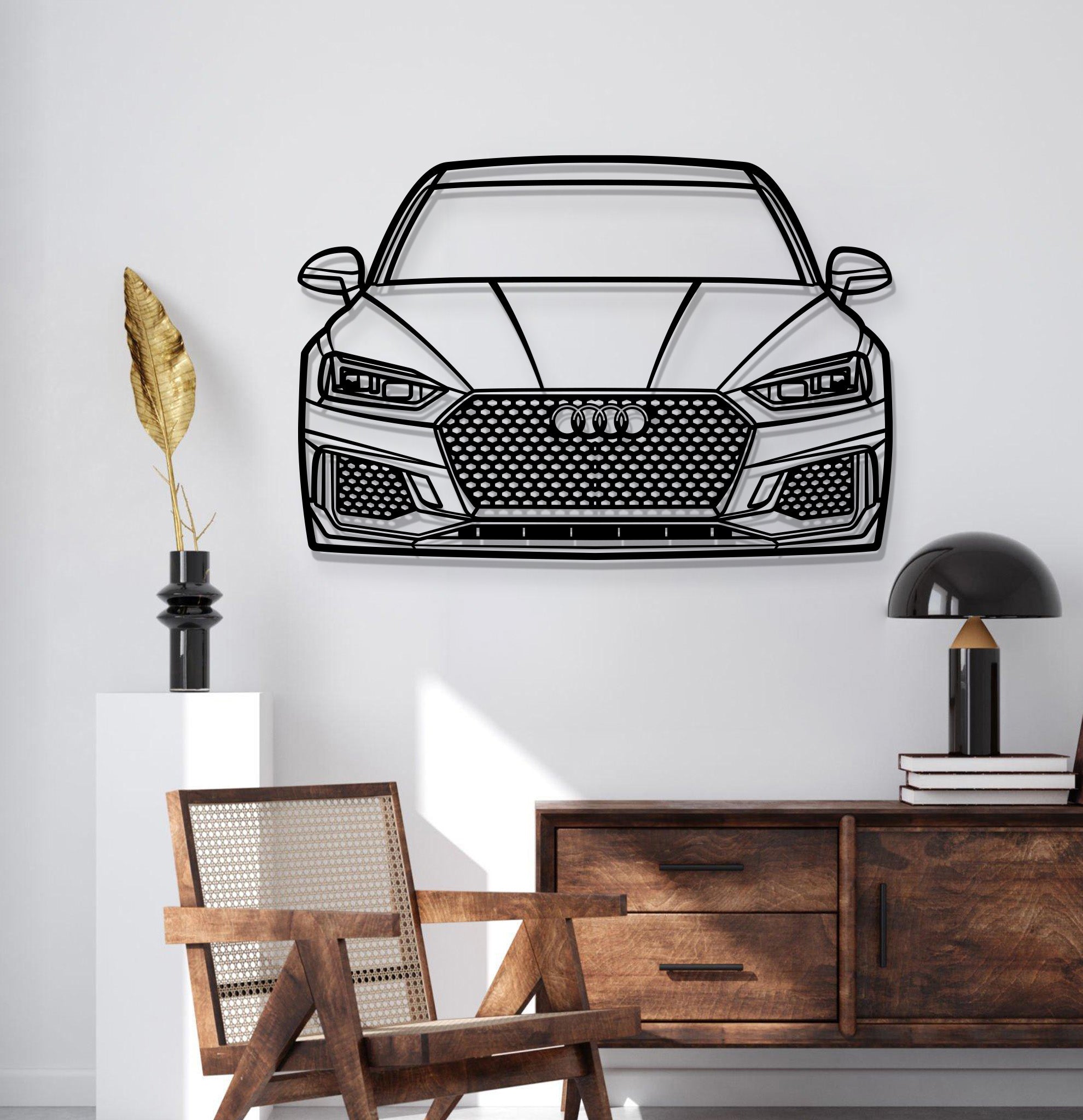 2018 RS5 Front View Metal Car Wall Art - MT1322