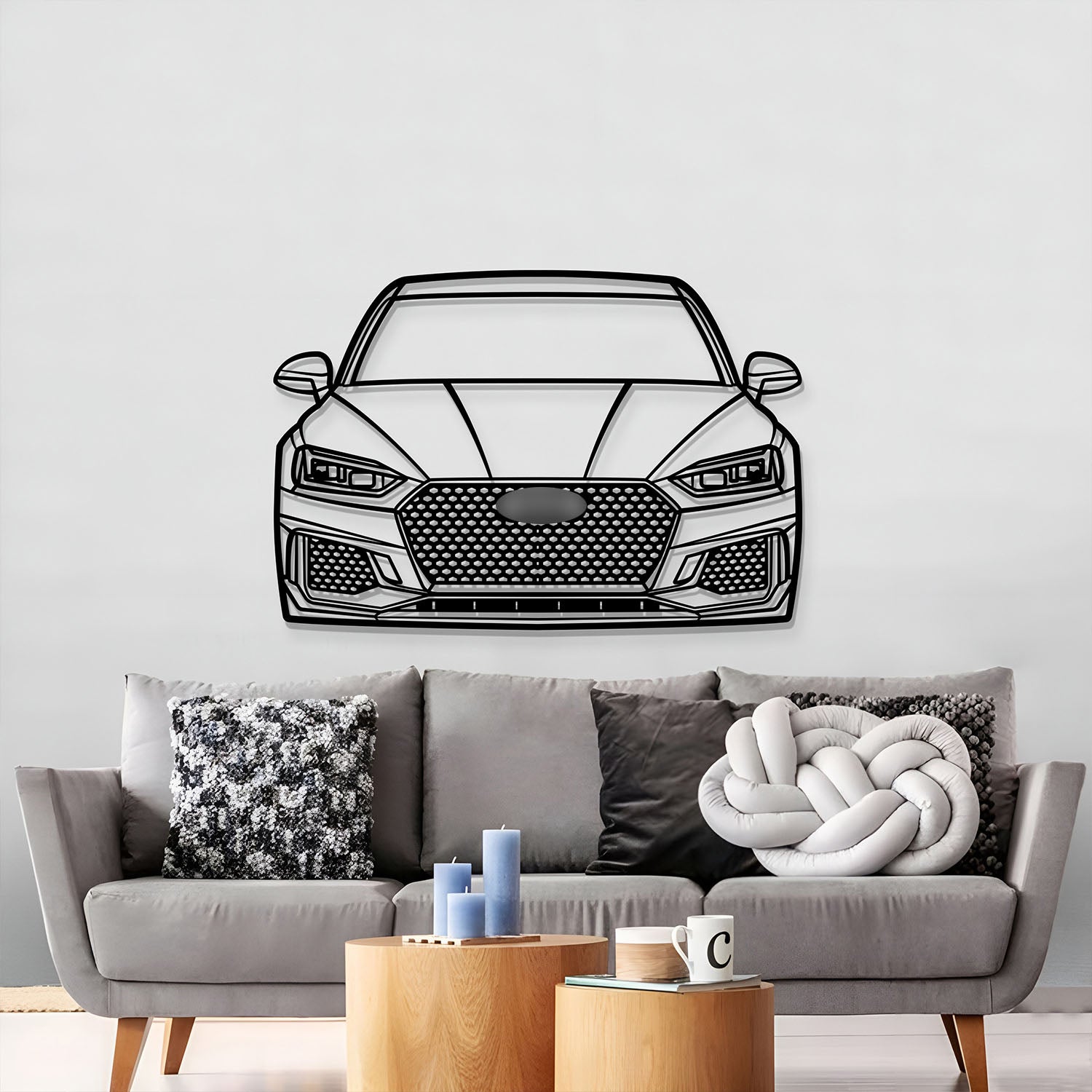 2018 RS5 Front View Metal Car Wall Art - MT1322