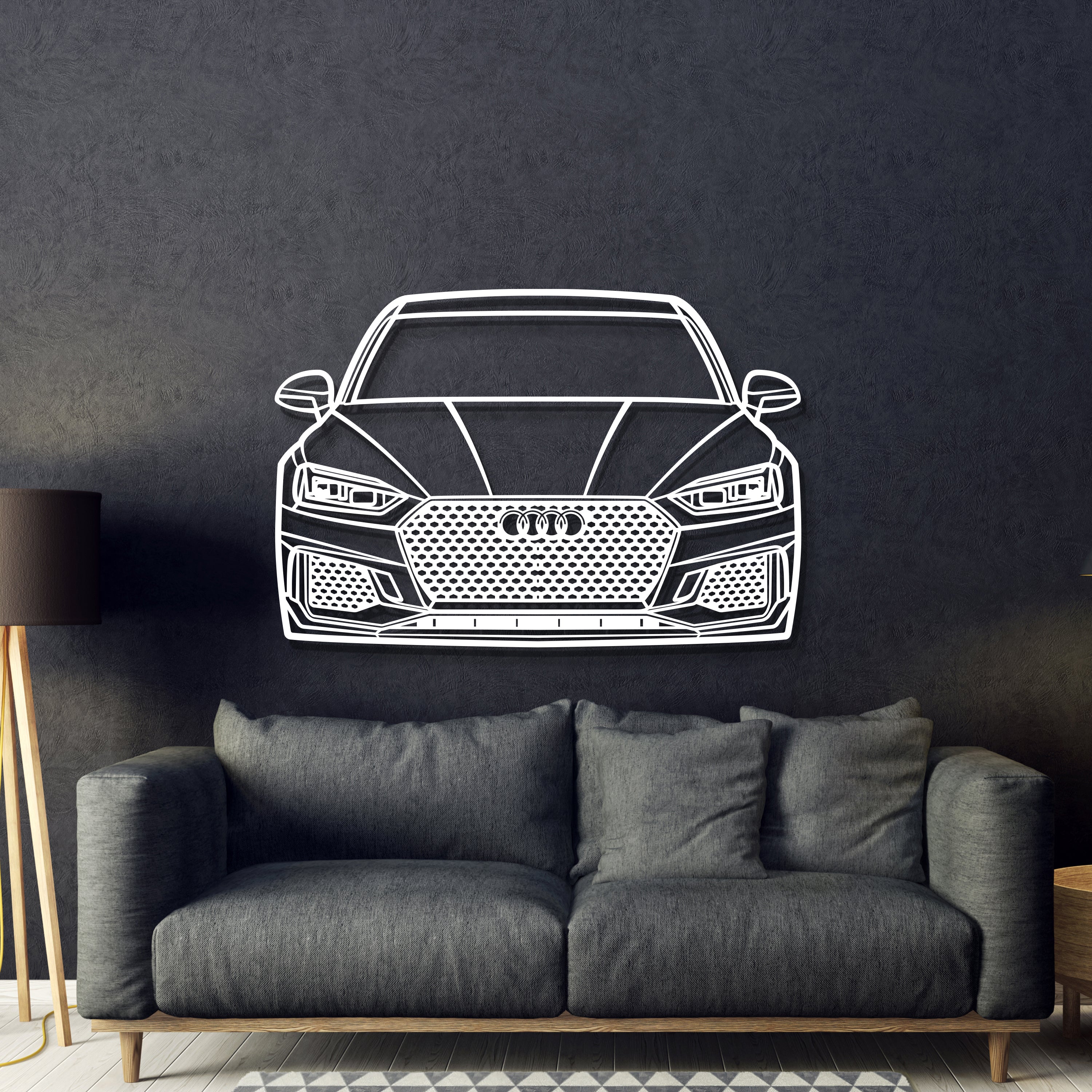 2018 RS5 Front View Metal Car Wall Art - MT1322