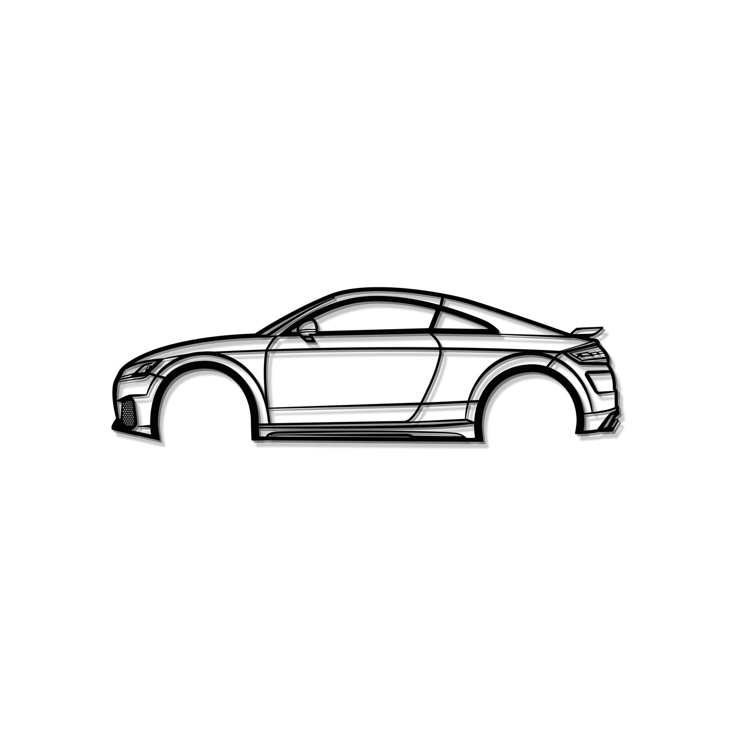 Sleek décor featuring Audi TT RS 2018 metal wall art adding motorsport flair