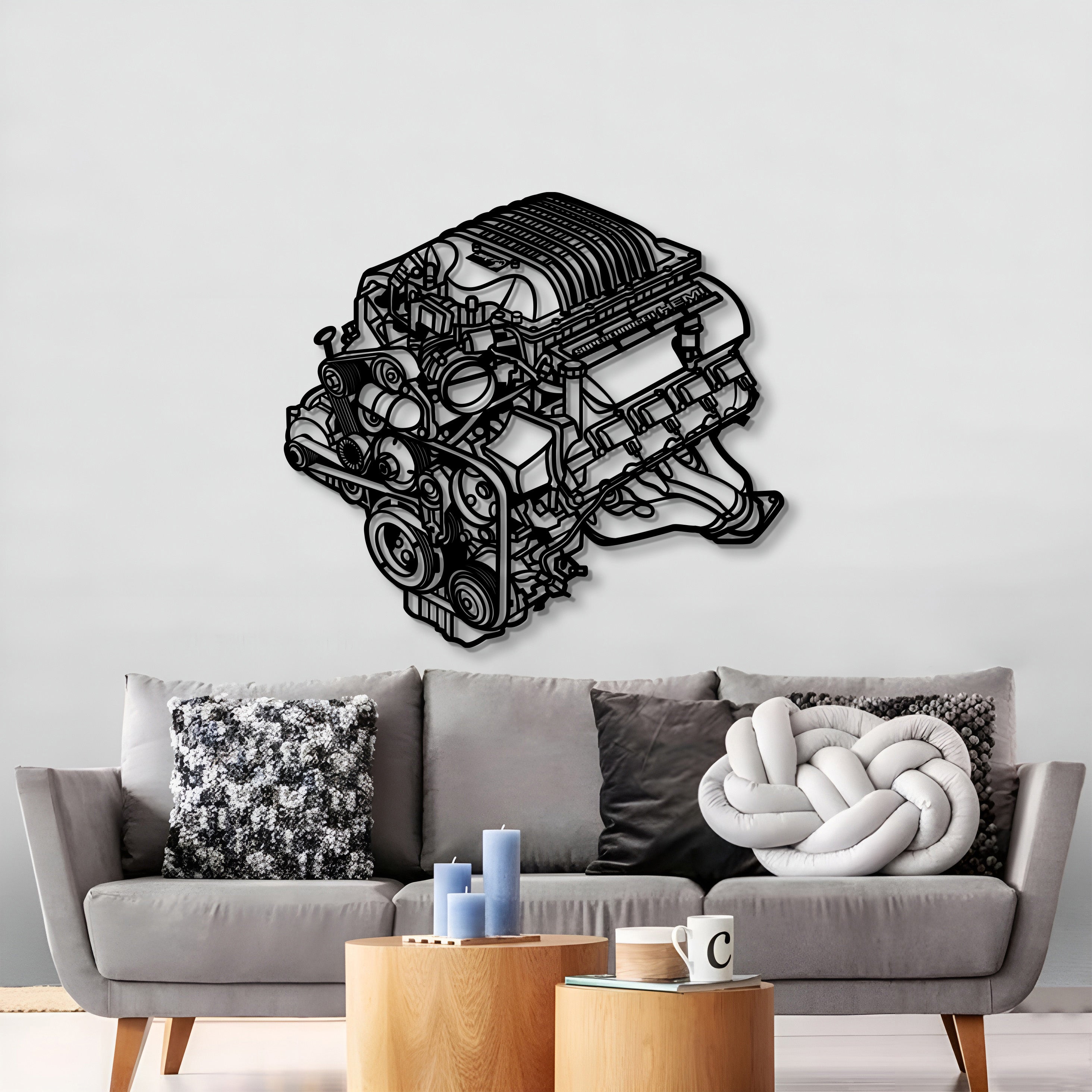 2018 Challanger HEMI Metal Engine Block Wall Art - MTEB-0002