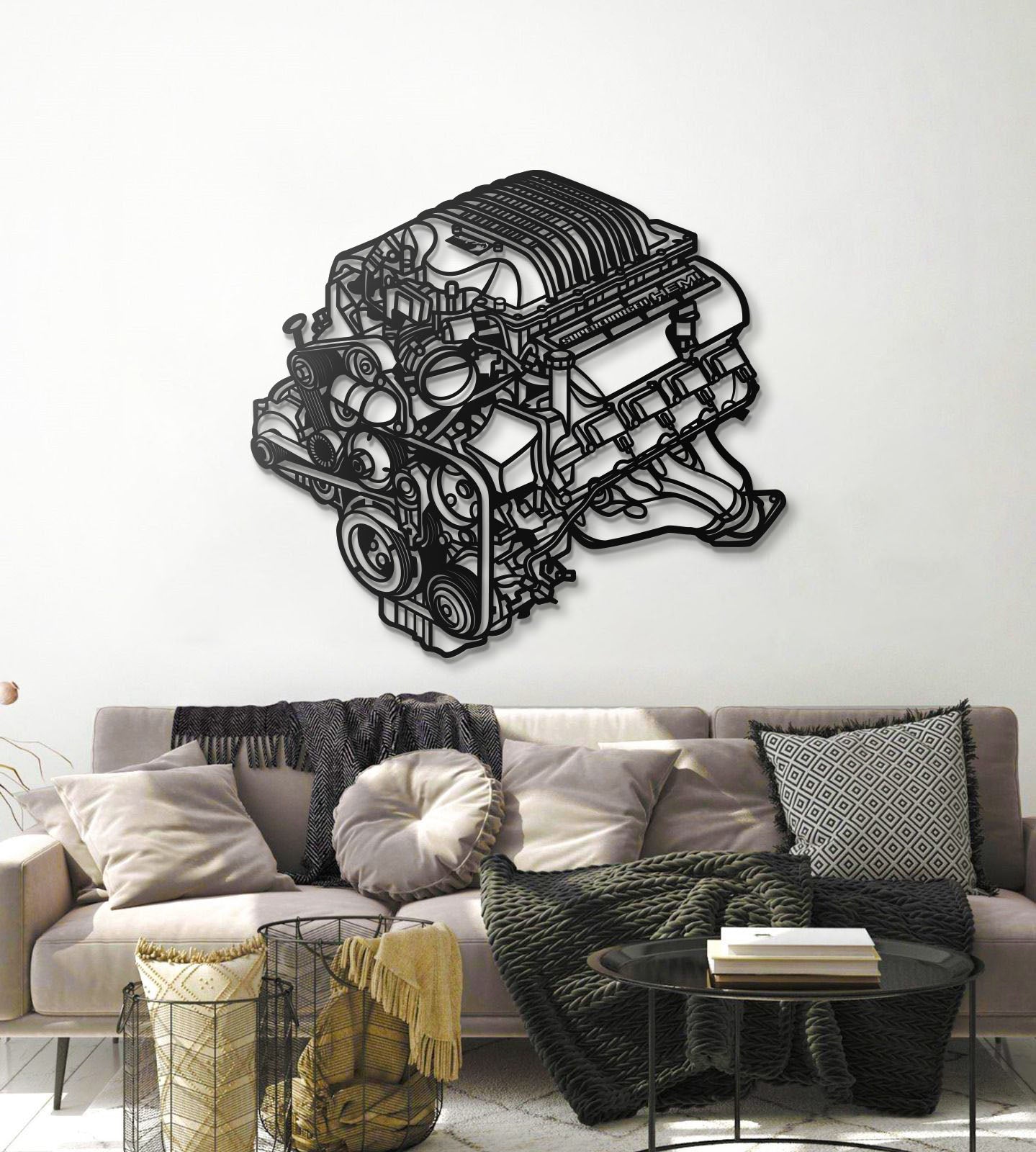 2018 Challanger HEMI Metal Engine Block Wall Art - MTEB-0002