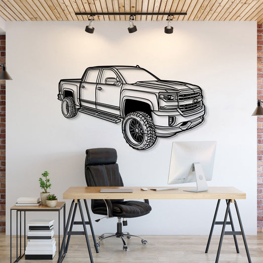 2018 Silverado 1500 LT Perspektivische Metall Auto Wandkunst - MT1258