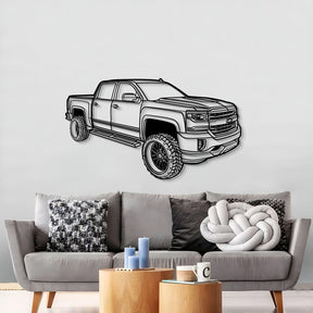 2018 Silverado 1500 LT Perspective Metal Car Wall Art - MT1258