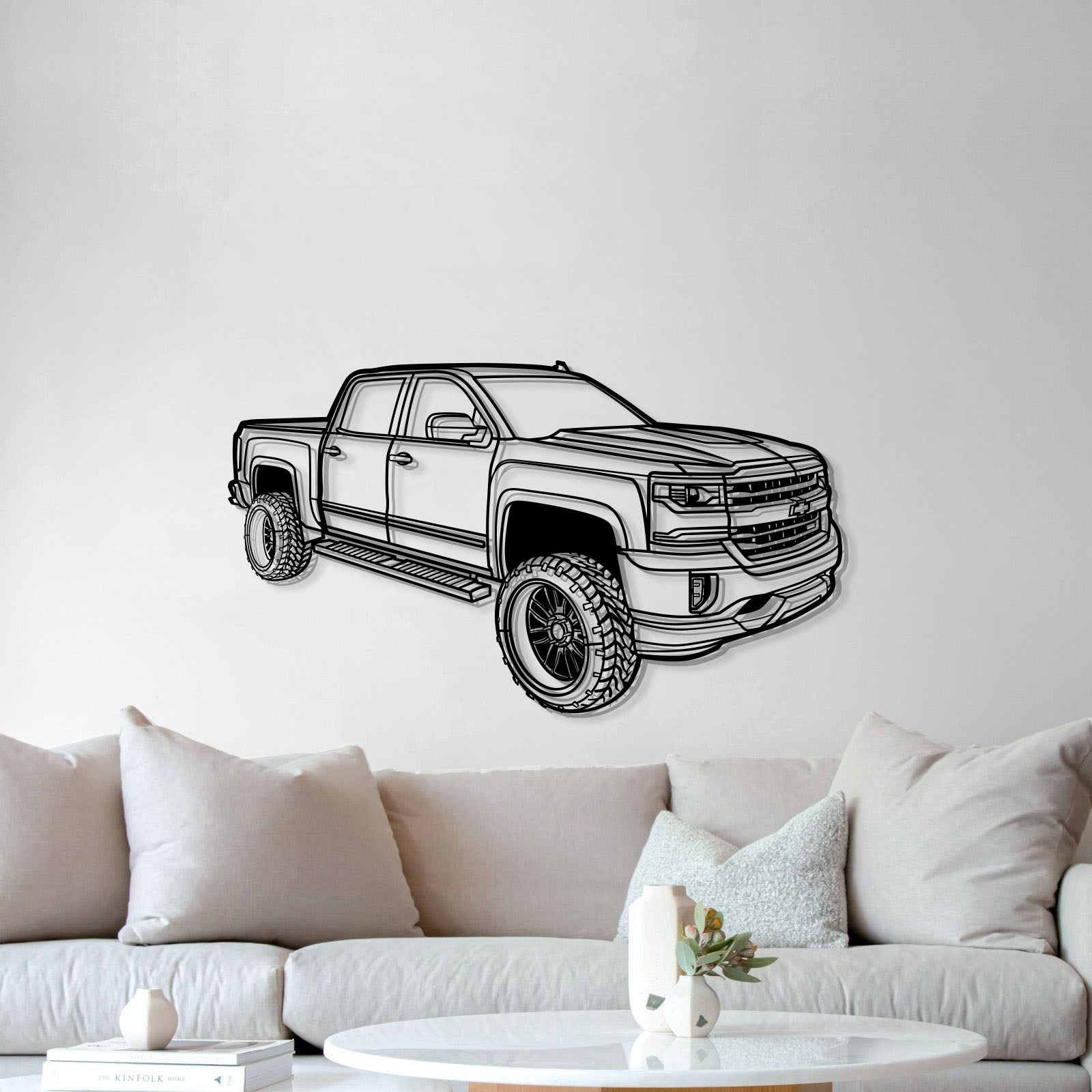 2018 Silverado 1500 LT Perspective Metal Car Wall Art - MT1258