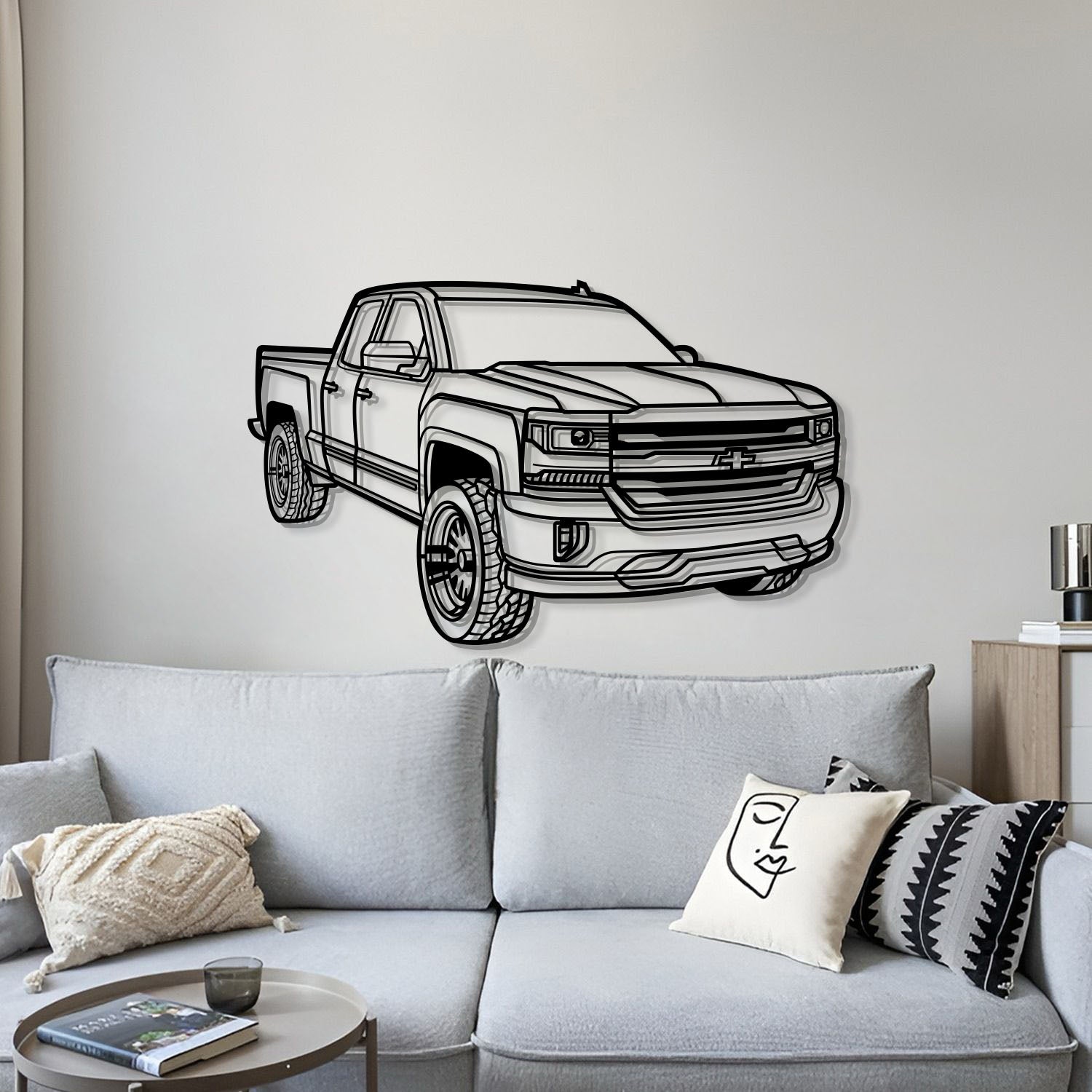 2018 Silverado 1500 LT Perspective Metal Car Wall Art - MT1257