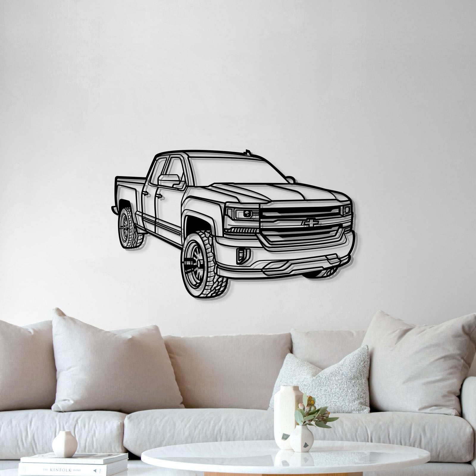 2018 Silverado 1500 LT Perspective Metal Car Wall Art - MT1257