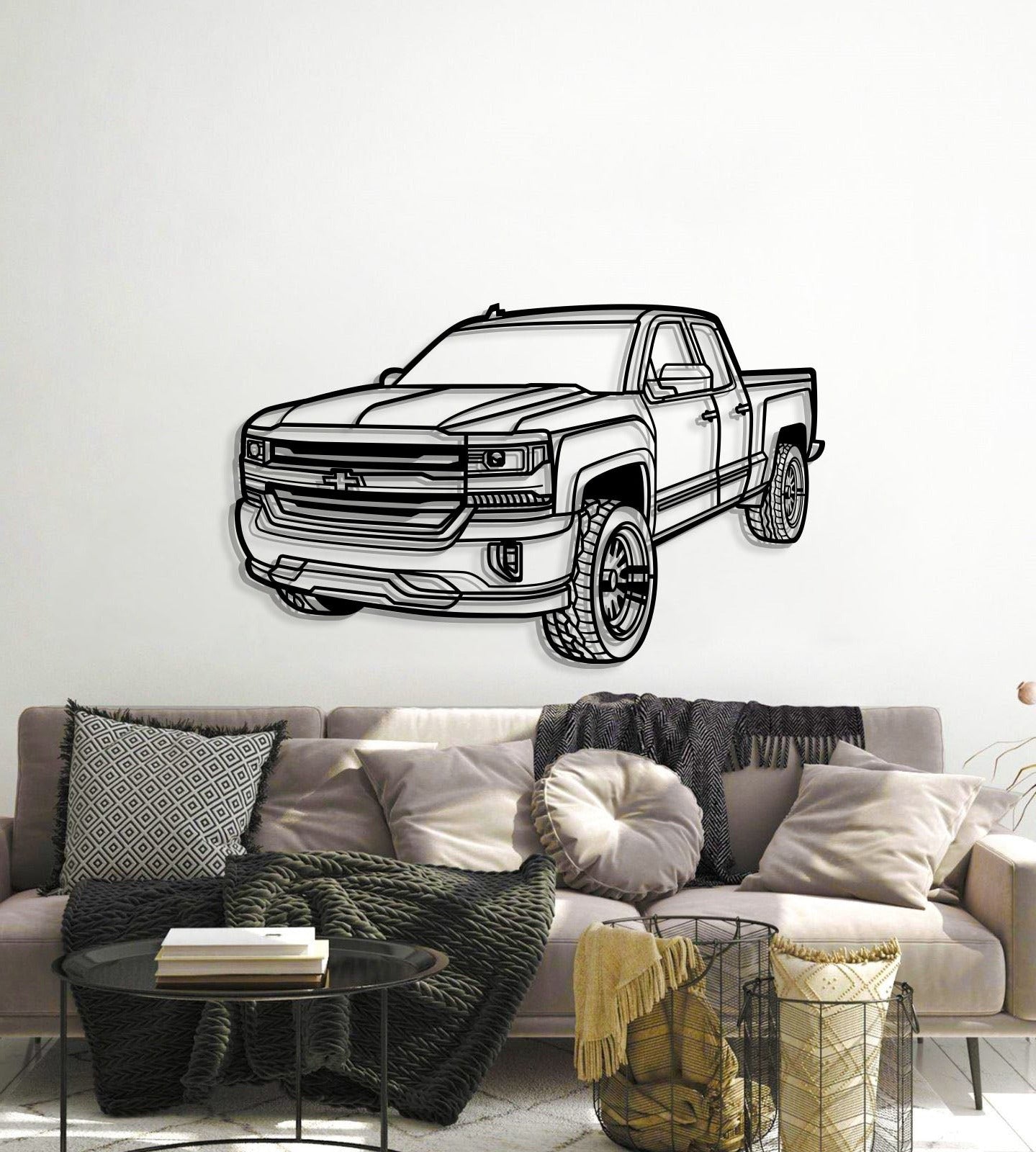 2018 Silverado 1500 LT Perspective Metal Car Wall Art - MT1257