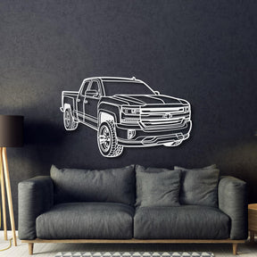 2018 Silverado 1500 LT Perspective Metal Car Wall Art - MT1257