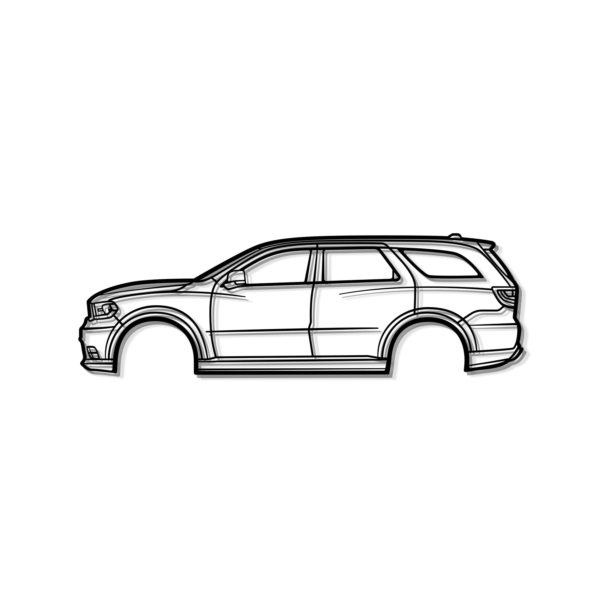 Industrial Style 2018 Dodge Durango Metal Wall Decor Minimalist Silhouette