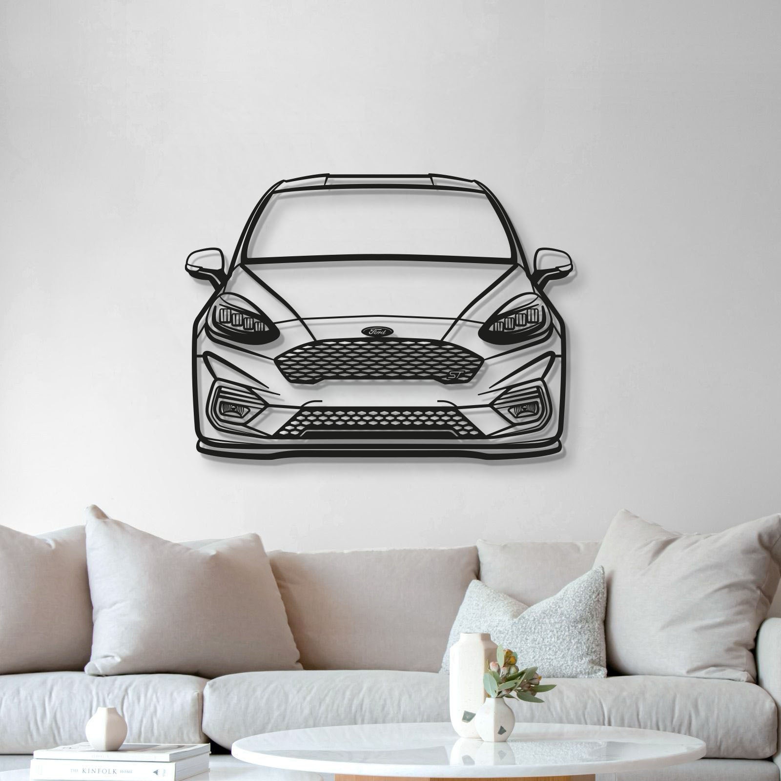 2018 Fiesta MK8 Front View Metal Car Wall Art - MT1349