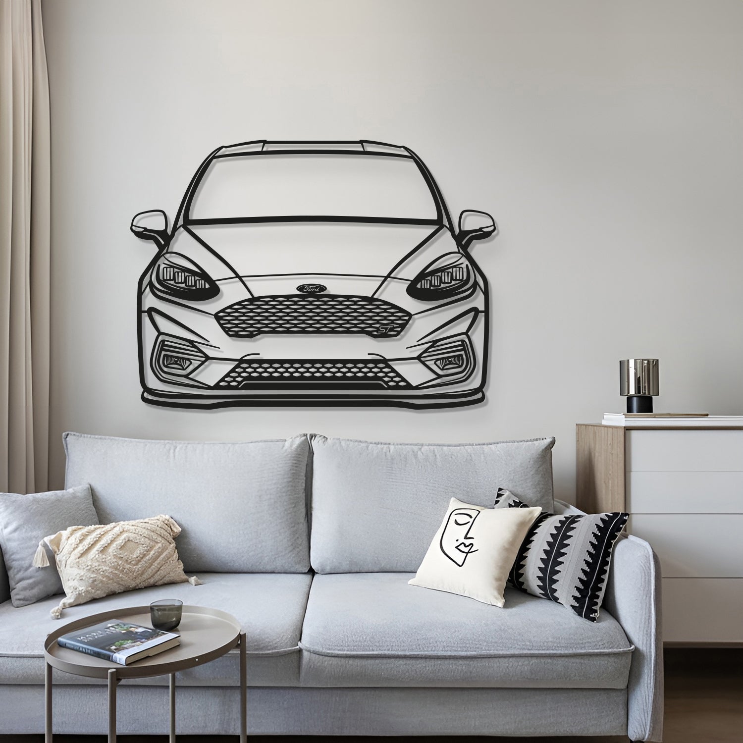 2018 Fiesta ST MK8 Front View Metal Car Wall Art - MT1350