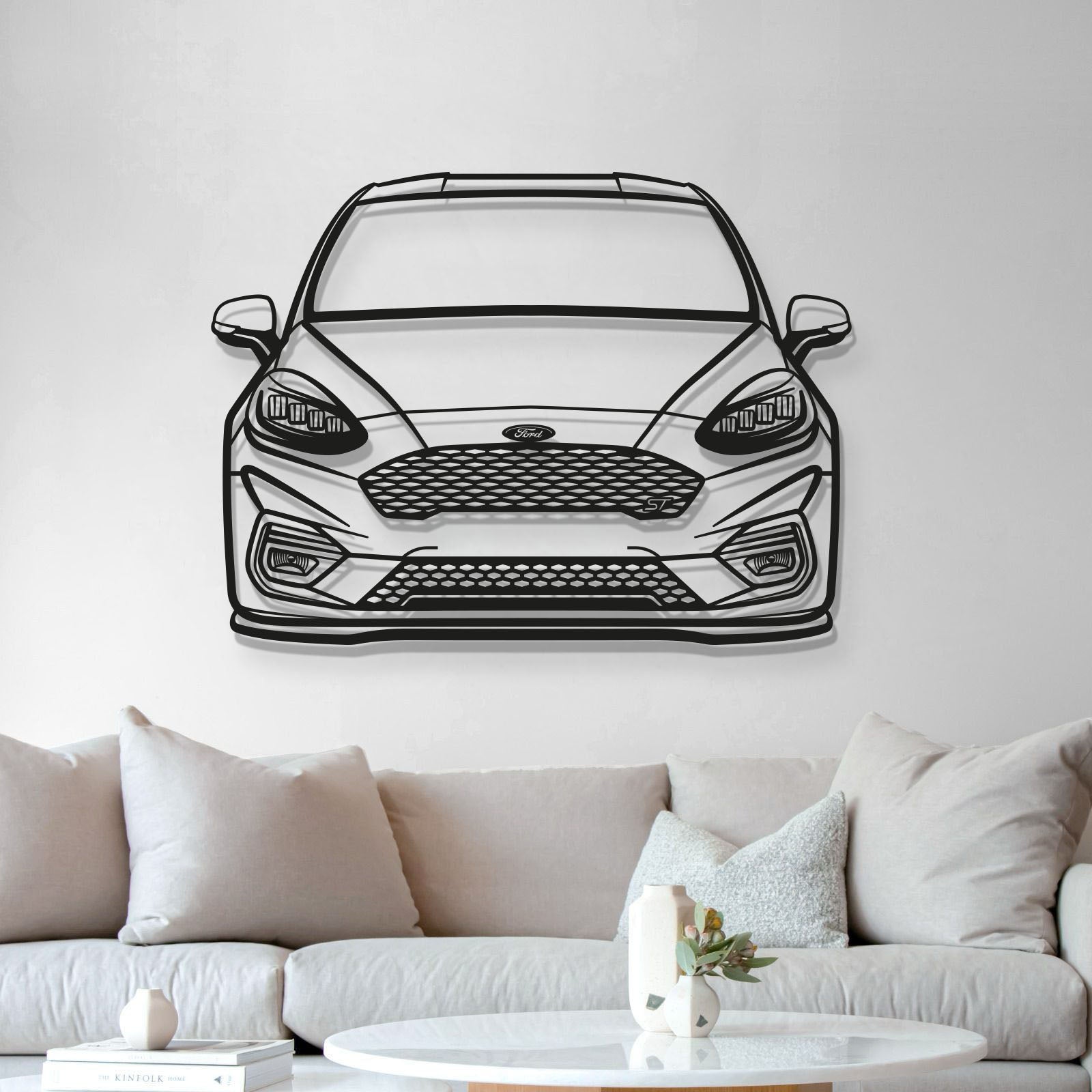 2018 Fiesta ST MK8 Front View Metal Car Wall Art - MT1350