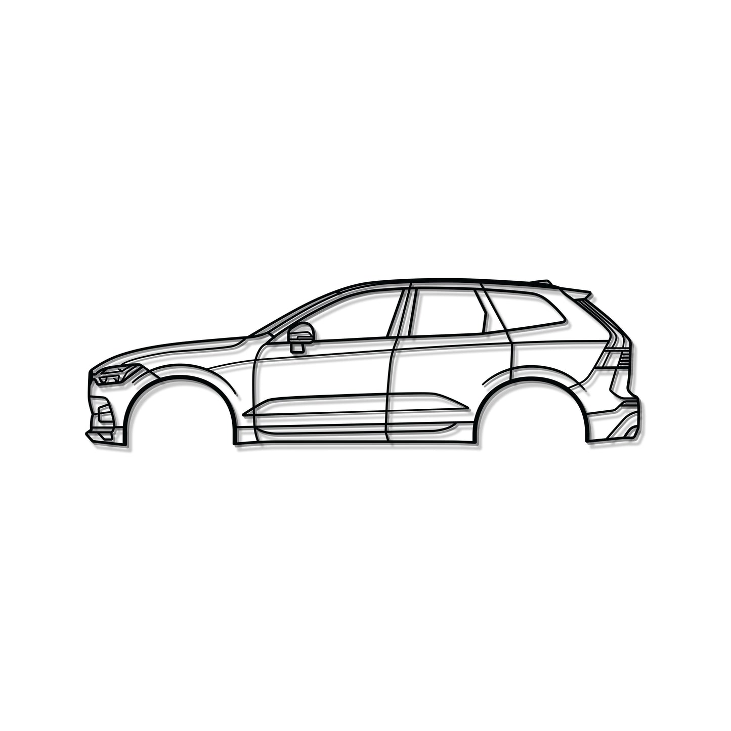 Industrial Style 2018 Volvo XC60 2nd Gen Metal Wall Decor Minimalist Silhouette