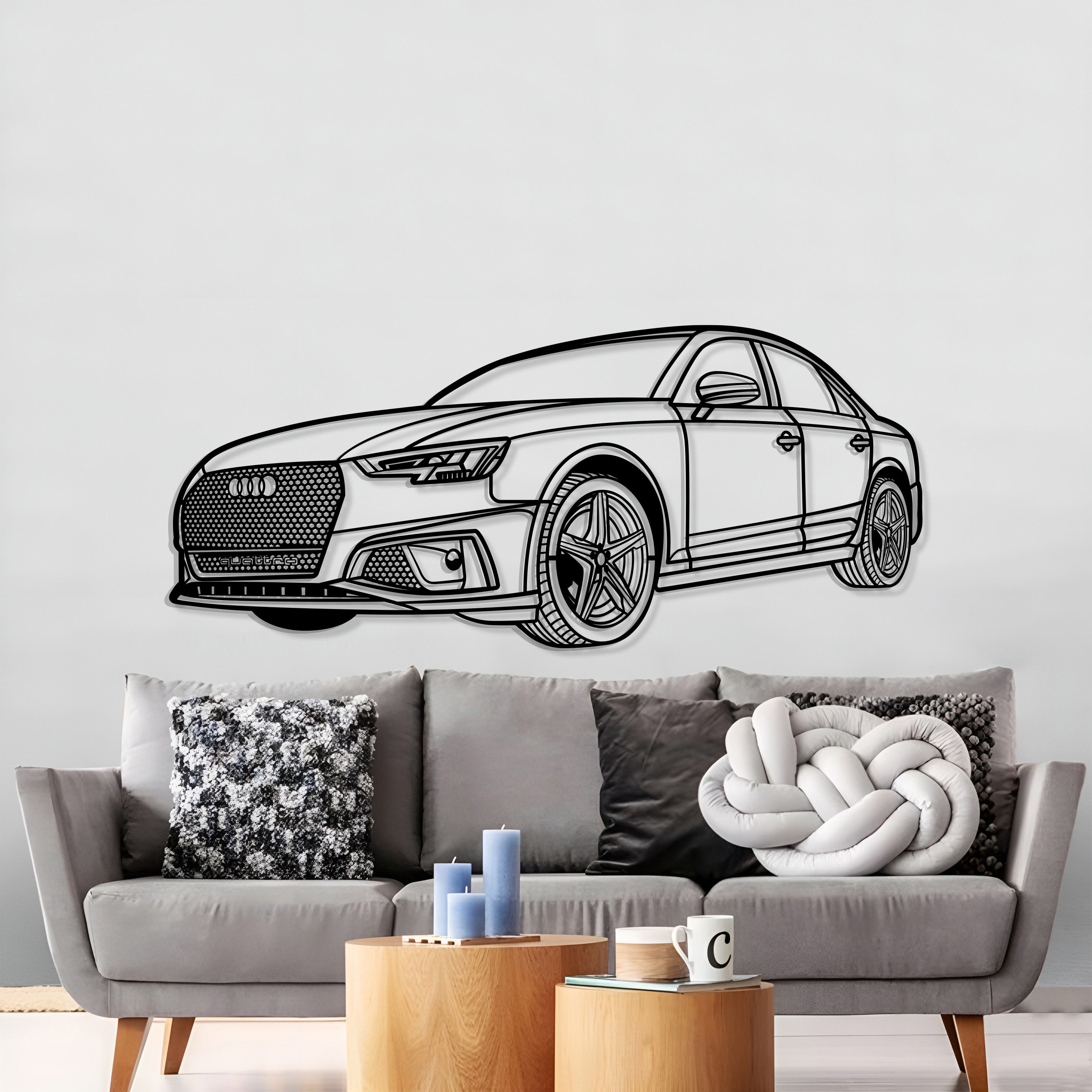 2019 A4 Perspective Metal Car Wall Art - MT1238