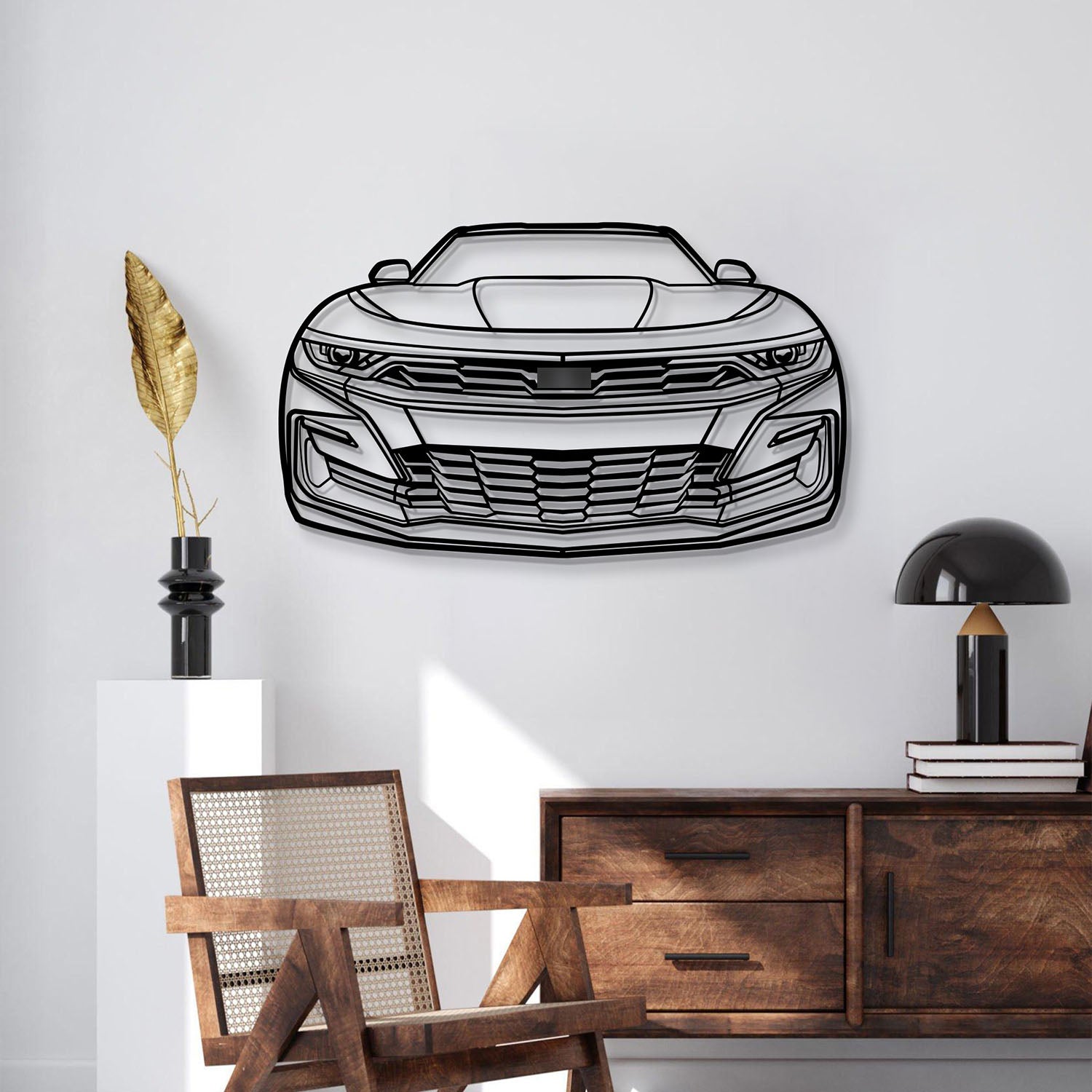 2019 Camaro Front View Metal Car Wall Art - MT1336