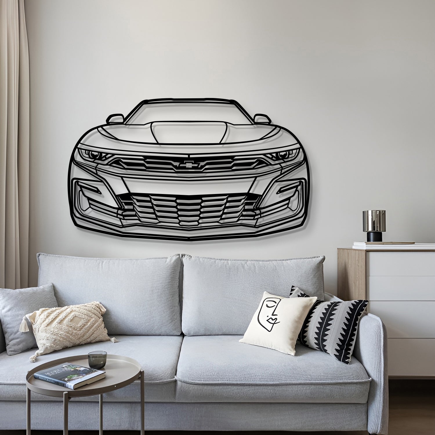 2019 Camaro Front View Metal Car Wall Art - MT1336