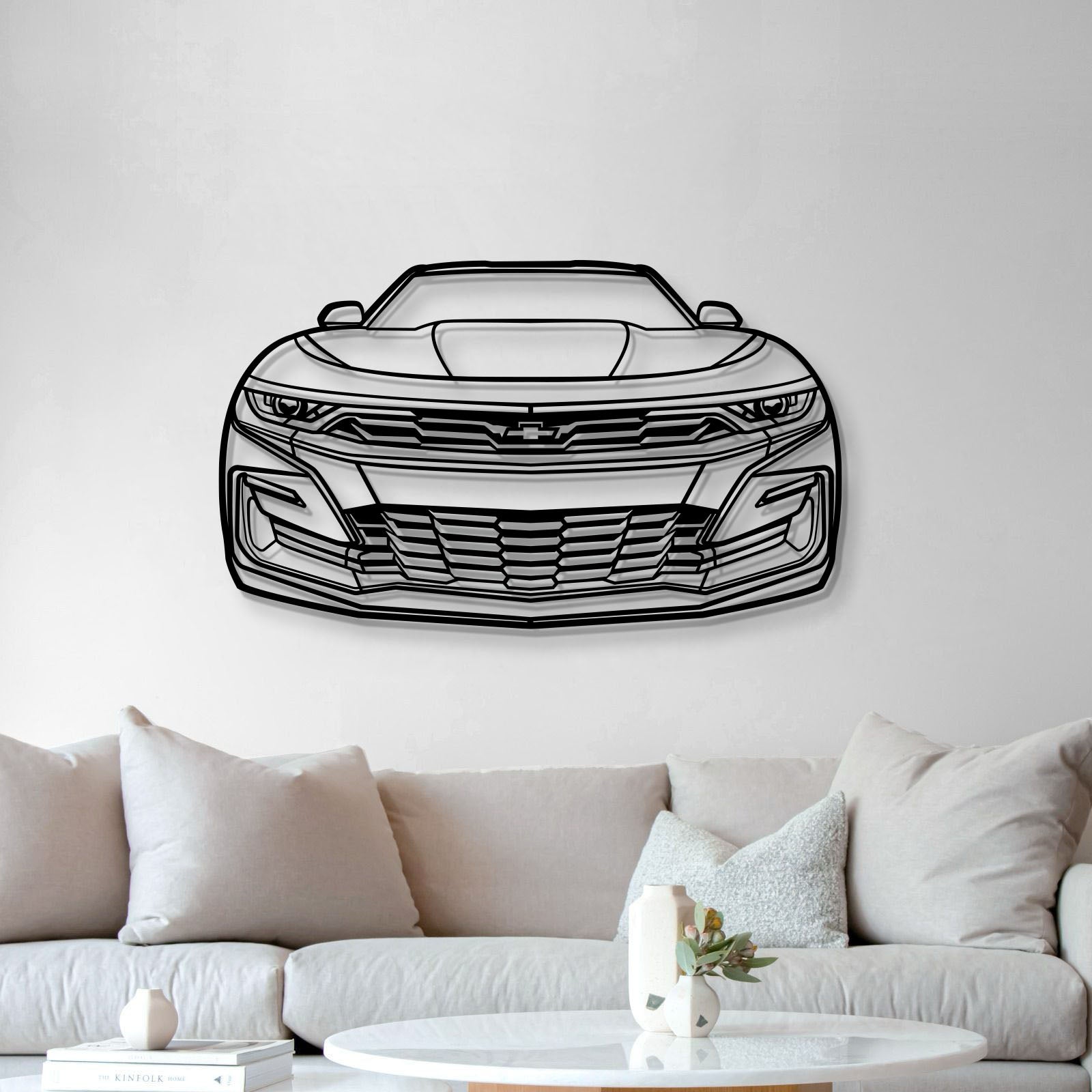 2019 Camaro Front View Metal Car Wall Art - MT1336