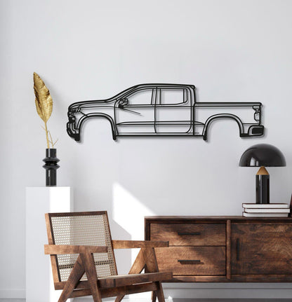 Chevrolet Silverado 1500 (2019) Crew Cab Pickup Metal Wall Sculpture Piece
