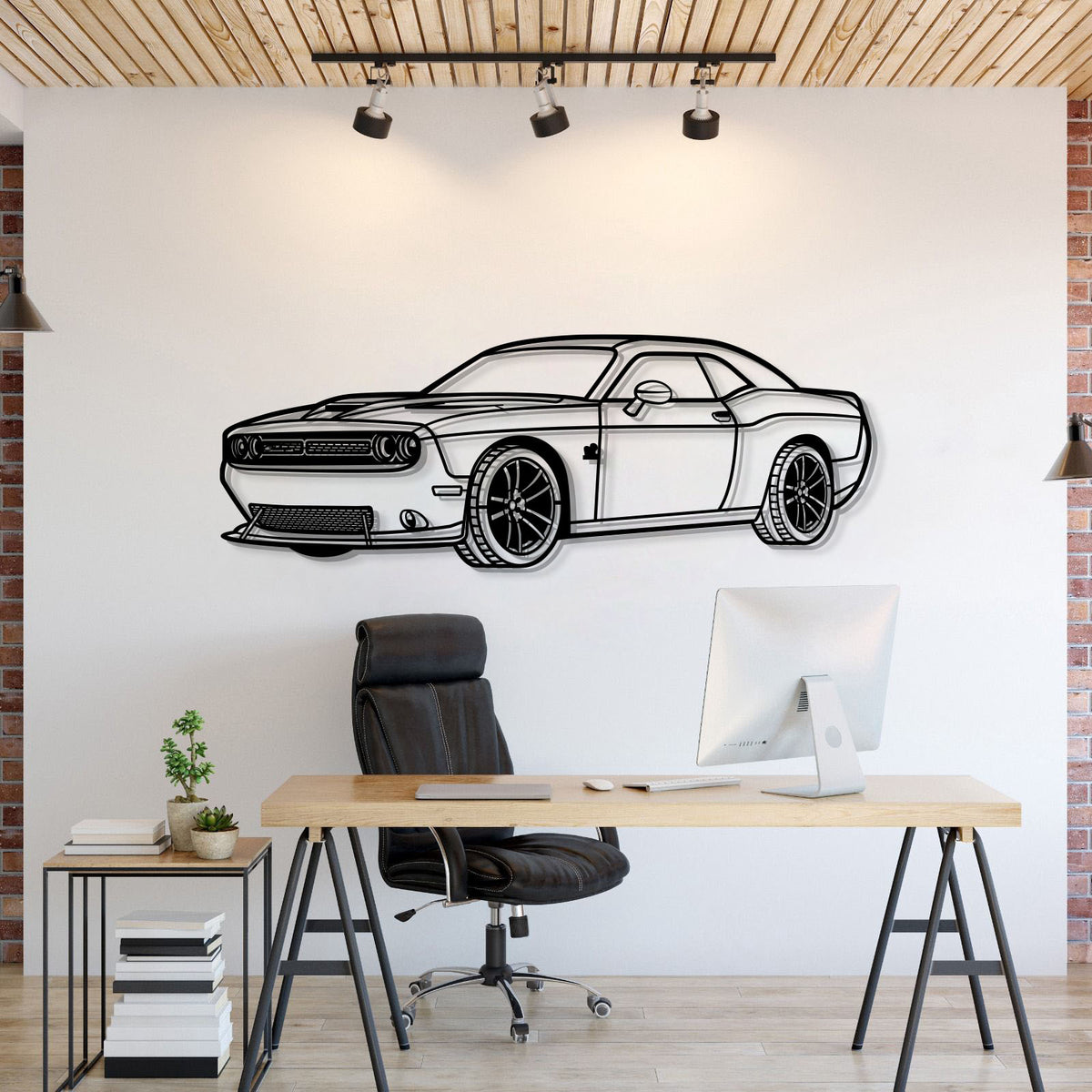 2019 Challanger SRT Perspective Metal Car Wall Art - MT1261