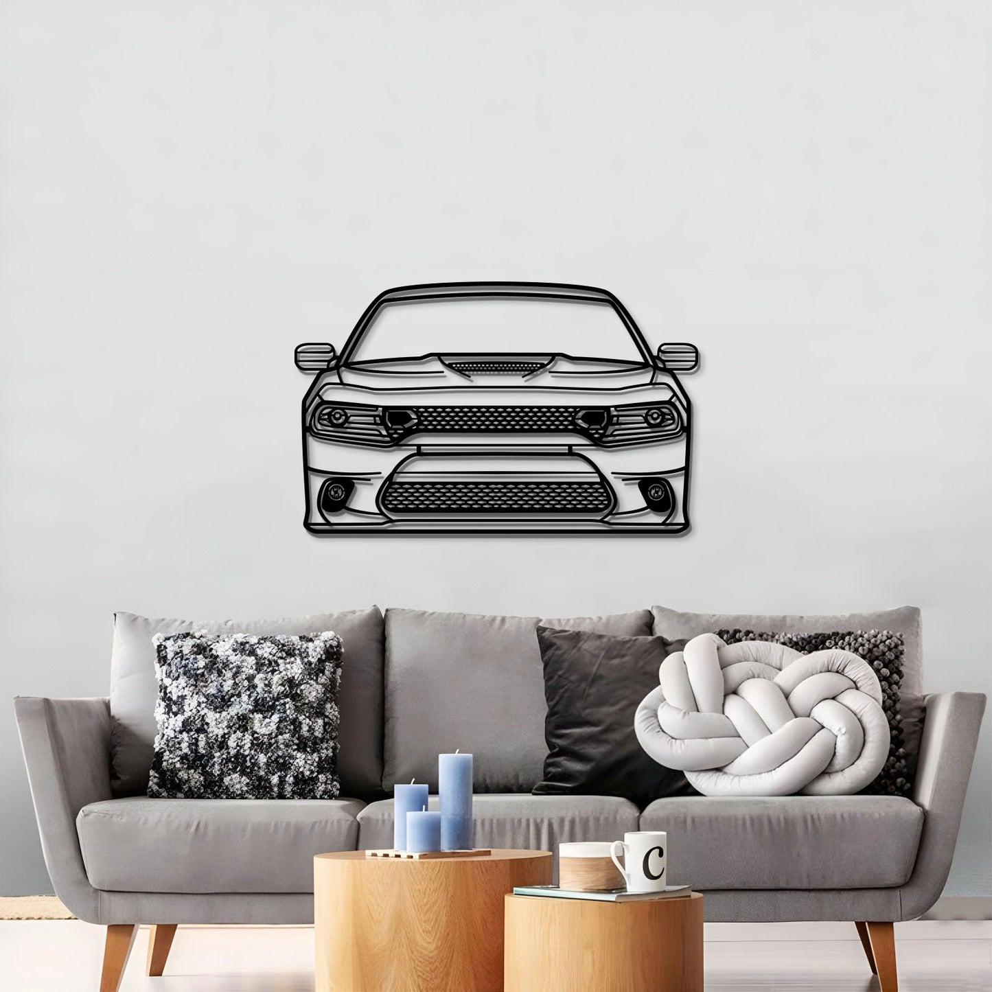 2019 Charger Front View Metal Car Wall Art - MT0652