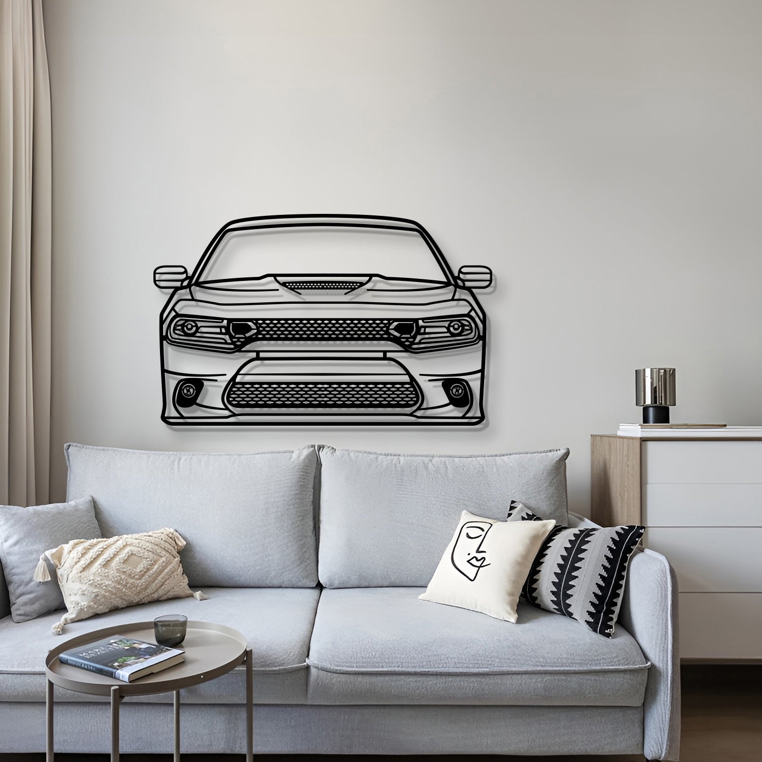 2019 Charger Front View Metal Car Wall Art - MT1341