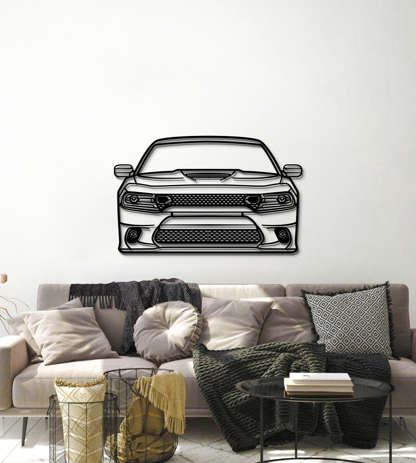 2019 Charger Front View Metal Car Wall Art - MT0652