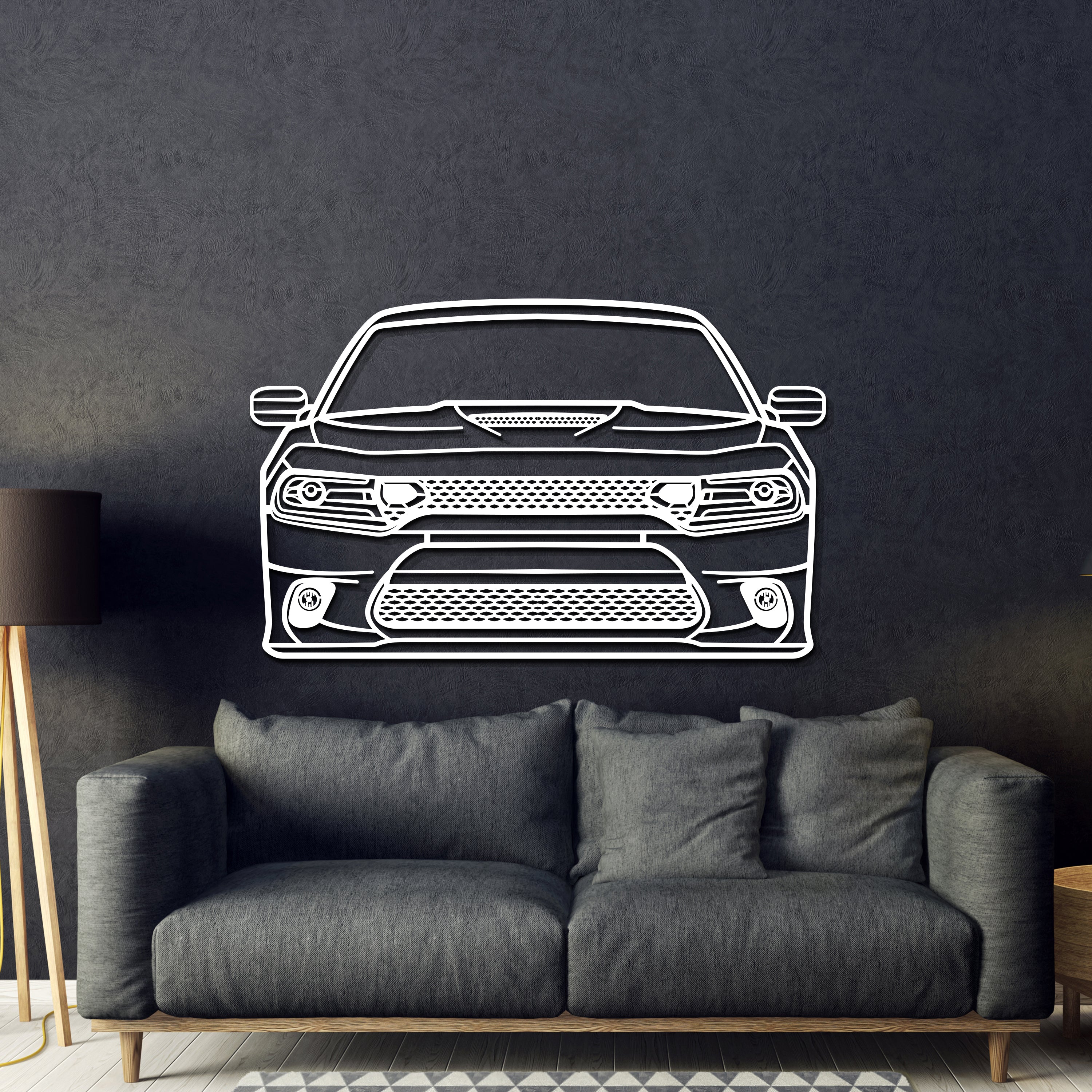 2019 Charger Front View Metal Car Wall Art - MT1341