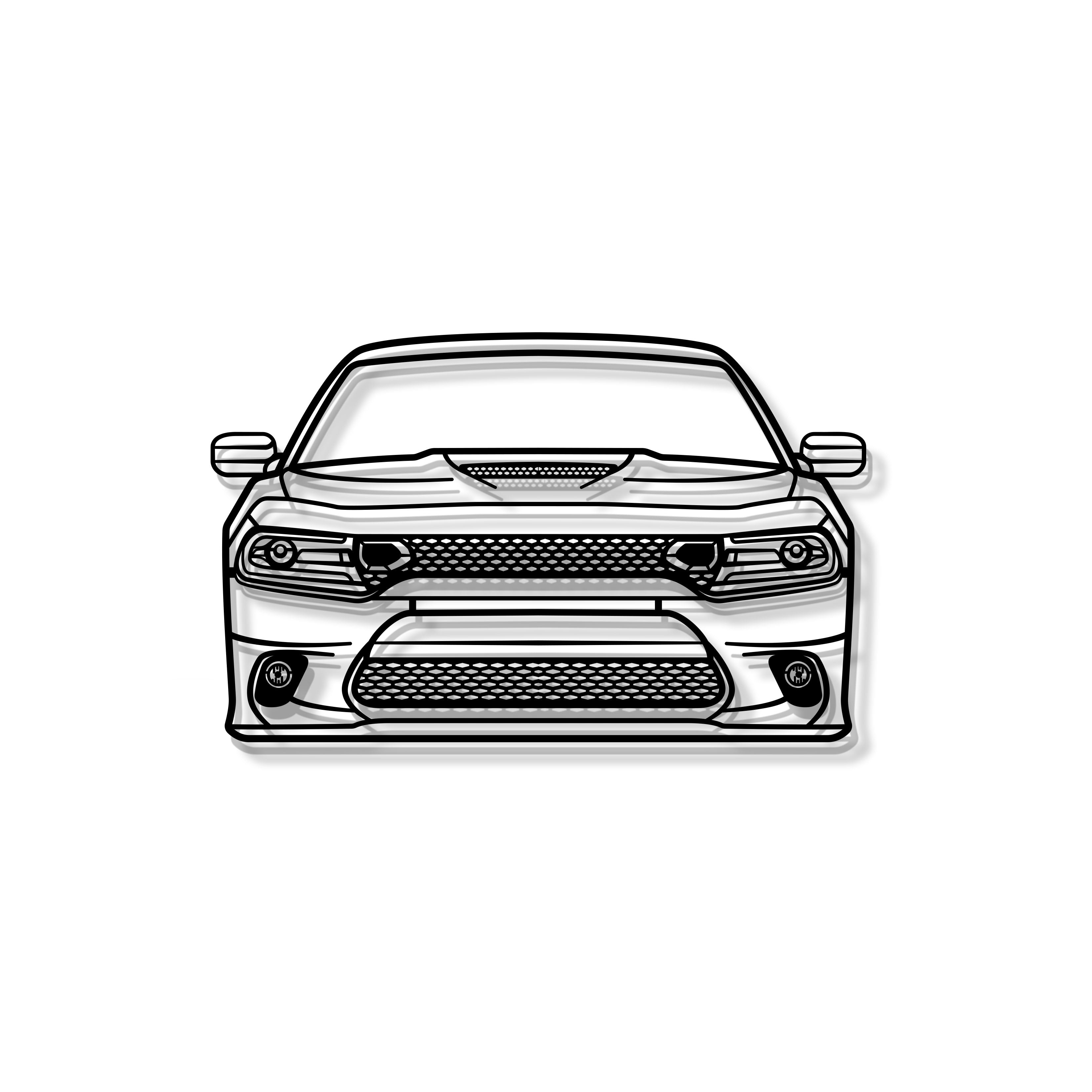 2019 Charger Front View Metal Car Wall Art - MT1341