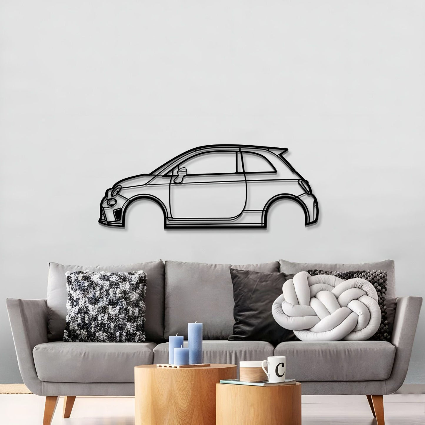Handcrafted Metal Wall Art Of 2019 Fiat 595 Abarth Turbocharged Abarth Edition