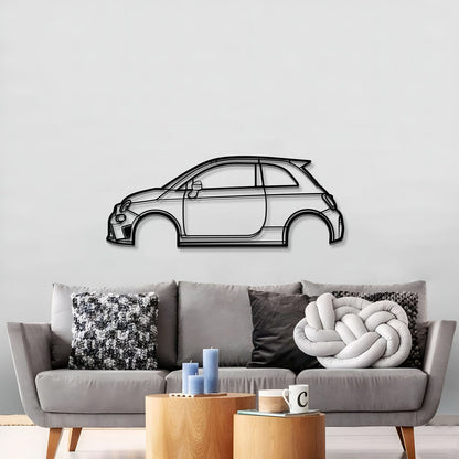 Handcrafted Metal Wall Art Of 2019 Fiat 595 Abarth Turbocharged Abarth Edition