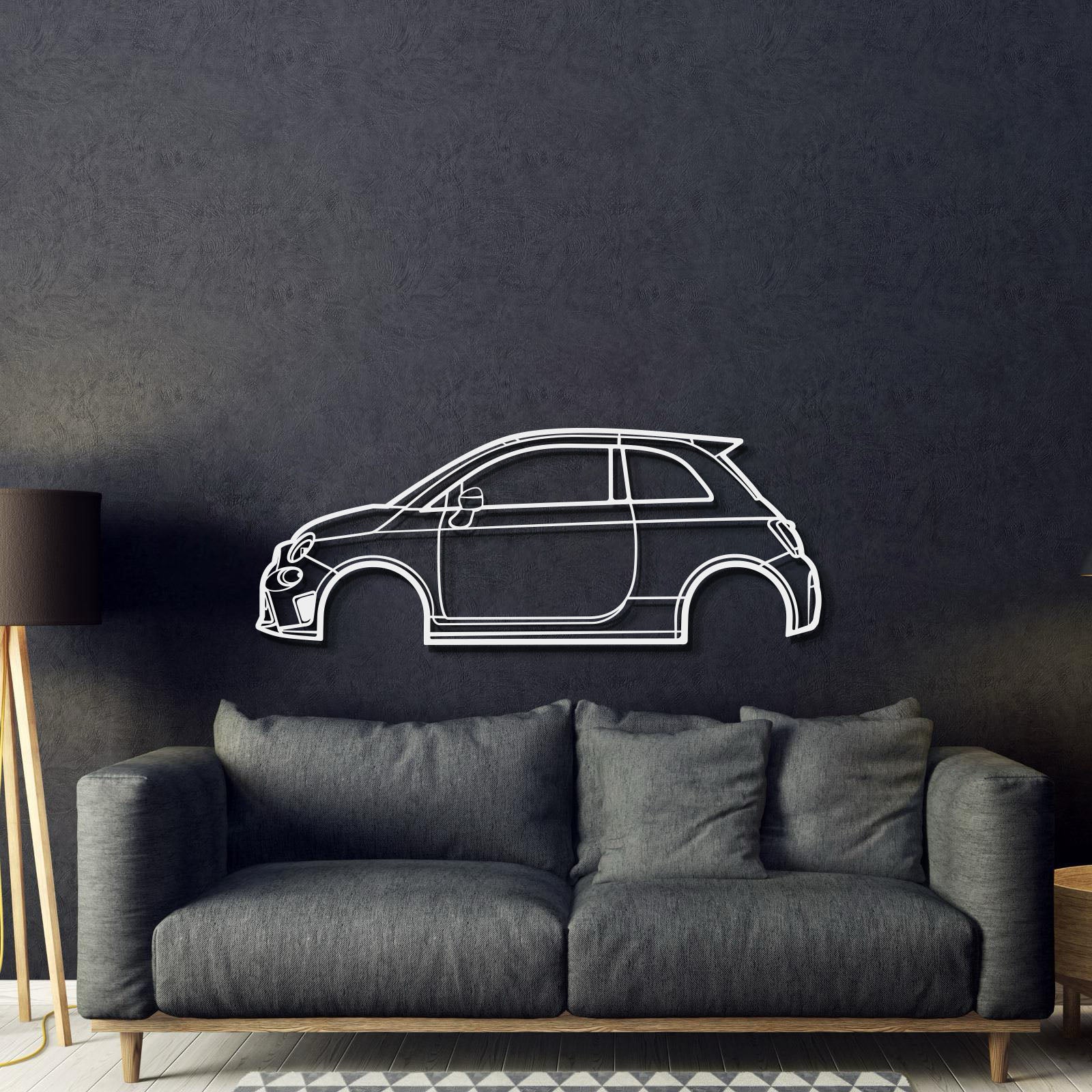 2019 595 Abarth Metal Car Wall Art - MT0643