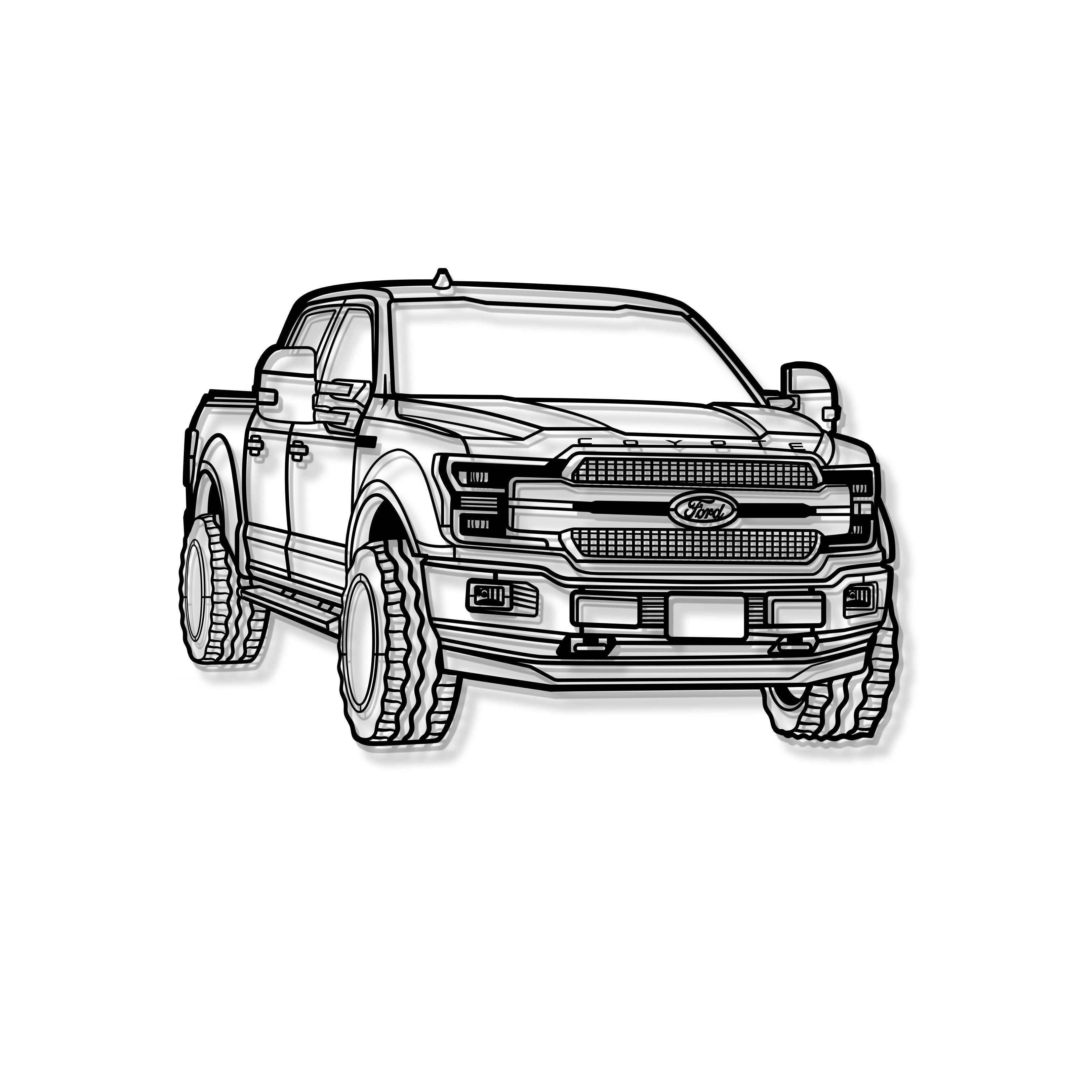 2019 F-150 Perspective Metal Car Wall Art - MT1316