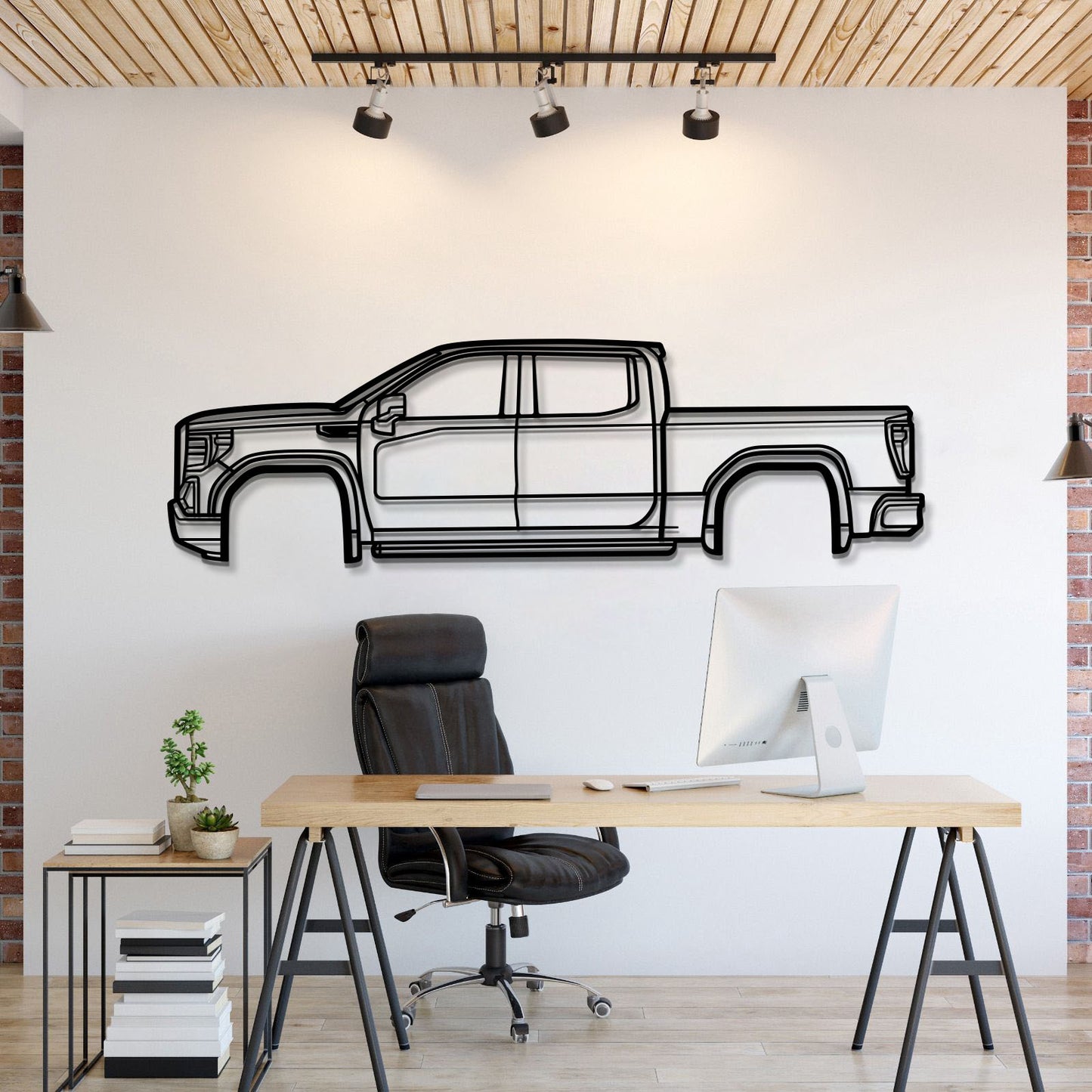 2019 GMC Sierra Denali Metal Wall Art Silhouette Luxury Pickup Truck
