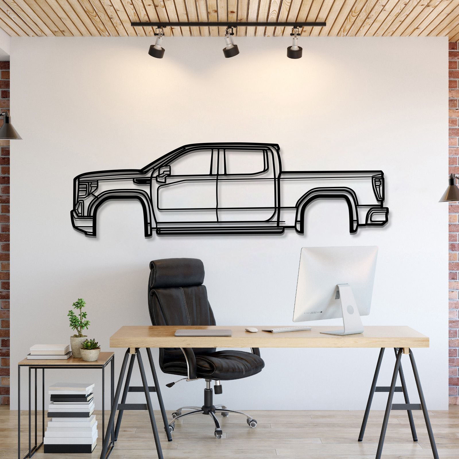 2019 GMC Sierra Denali Metal Wall Art Silhouette Luxury Pickup Truck
